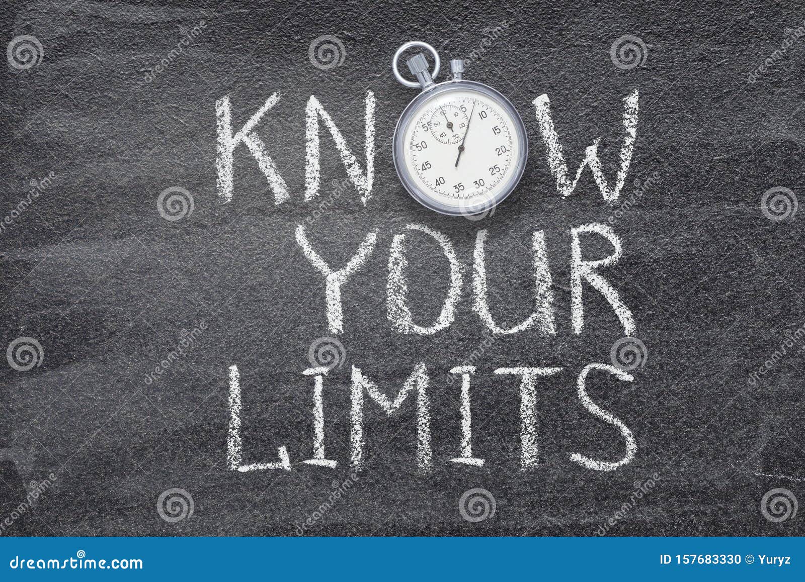 Know your limits watch stock photo. Image of slogan - 157683330