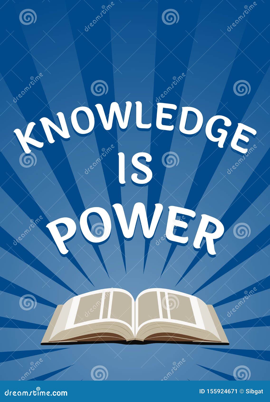 Knowledge Is Power Poster. Educational, Book Reading Concept Stock