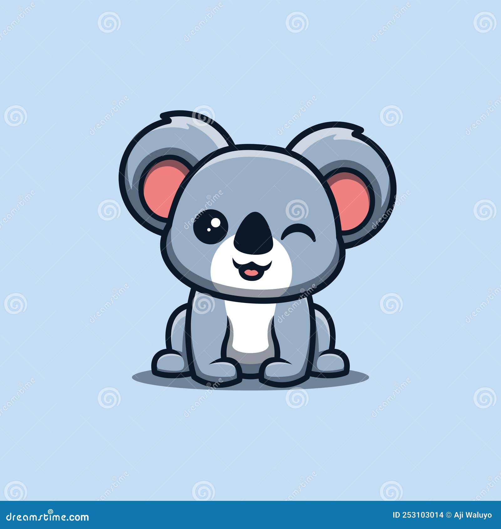 Kawaii Mignon Dessin Koala Kawaii Koala Assis Mignon Créatif Kawaii Dessin Animé Logo Mascotte Illustration Stock - Illustration du vecteur, frais: 253103014