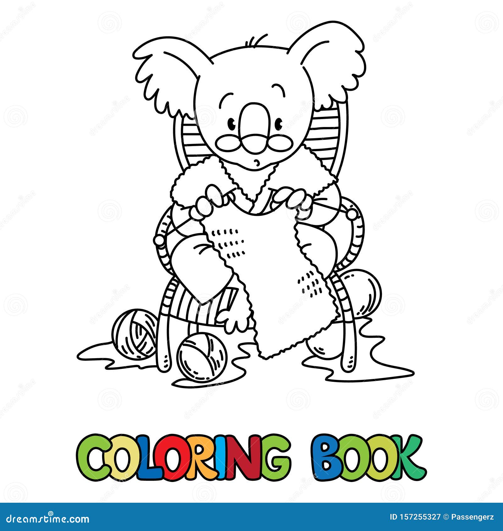 Download Koala Bear Knitter ABC Coloring Book. Alphabet K Stock ...