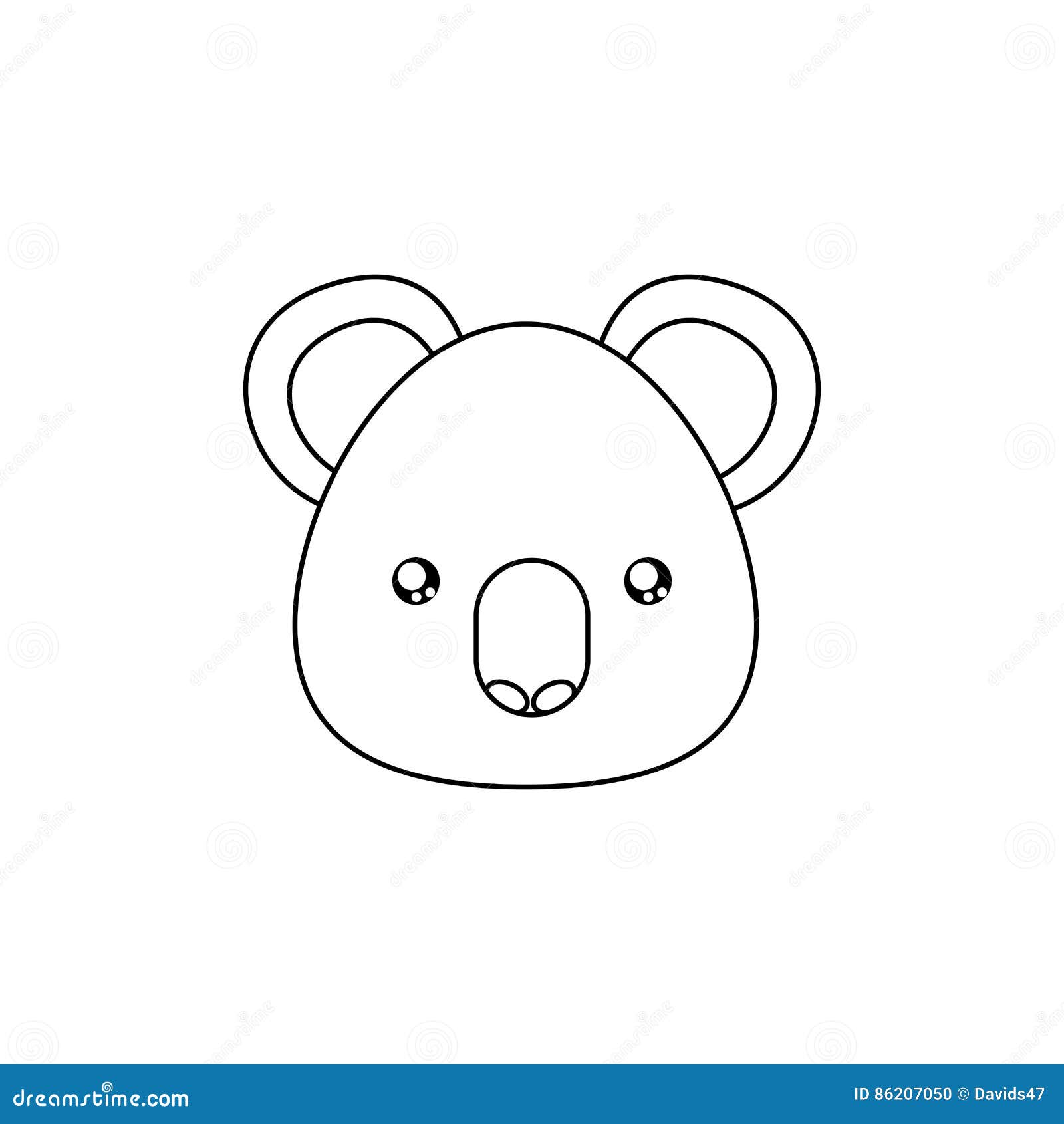 Koala Drawing Face stock vector. Illustration of portrait 86207050