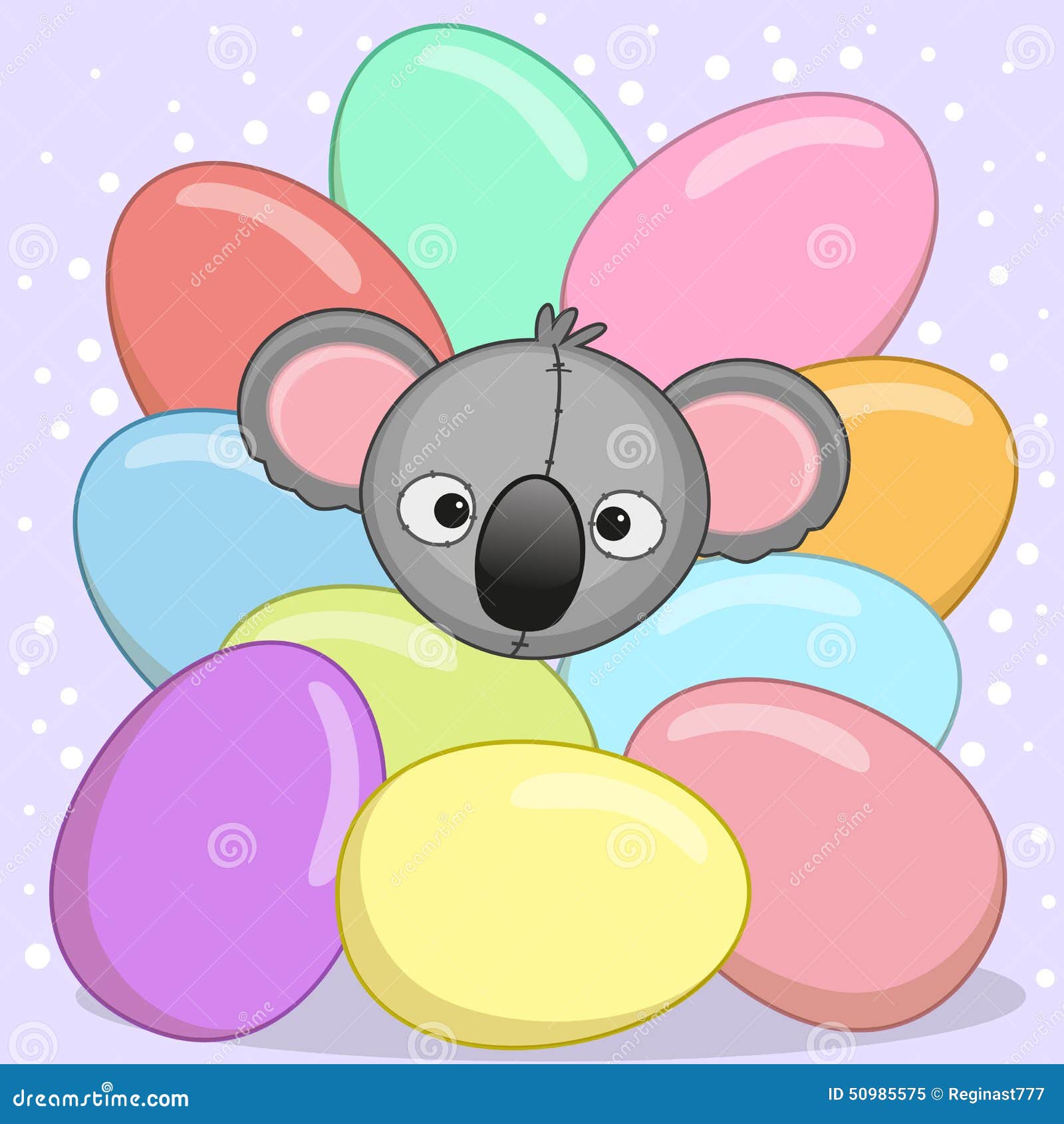 Koala with eggs stock vector. Illustration of greeting 50985575