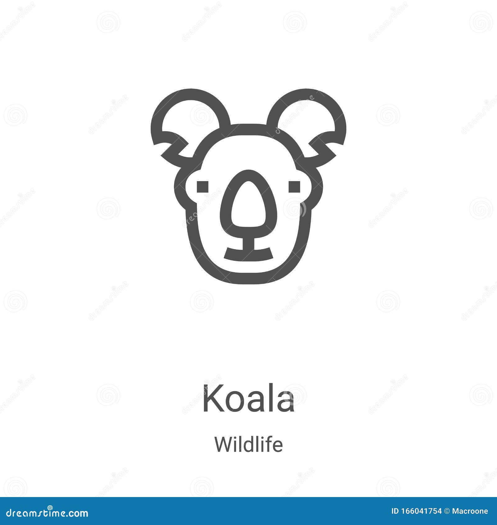 koala icon  from wildlife collection. thin line koala outline icon  . linear  for use on web and