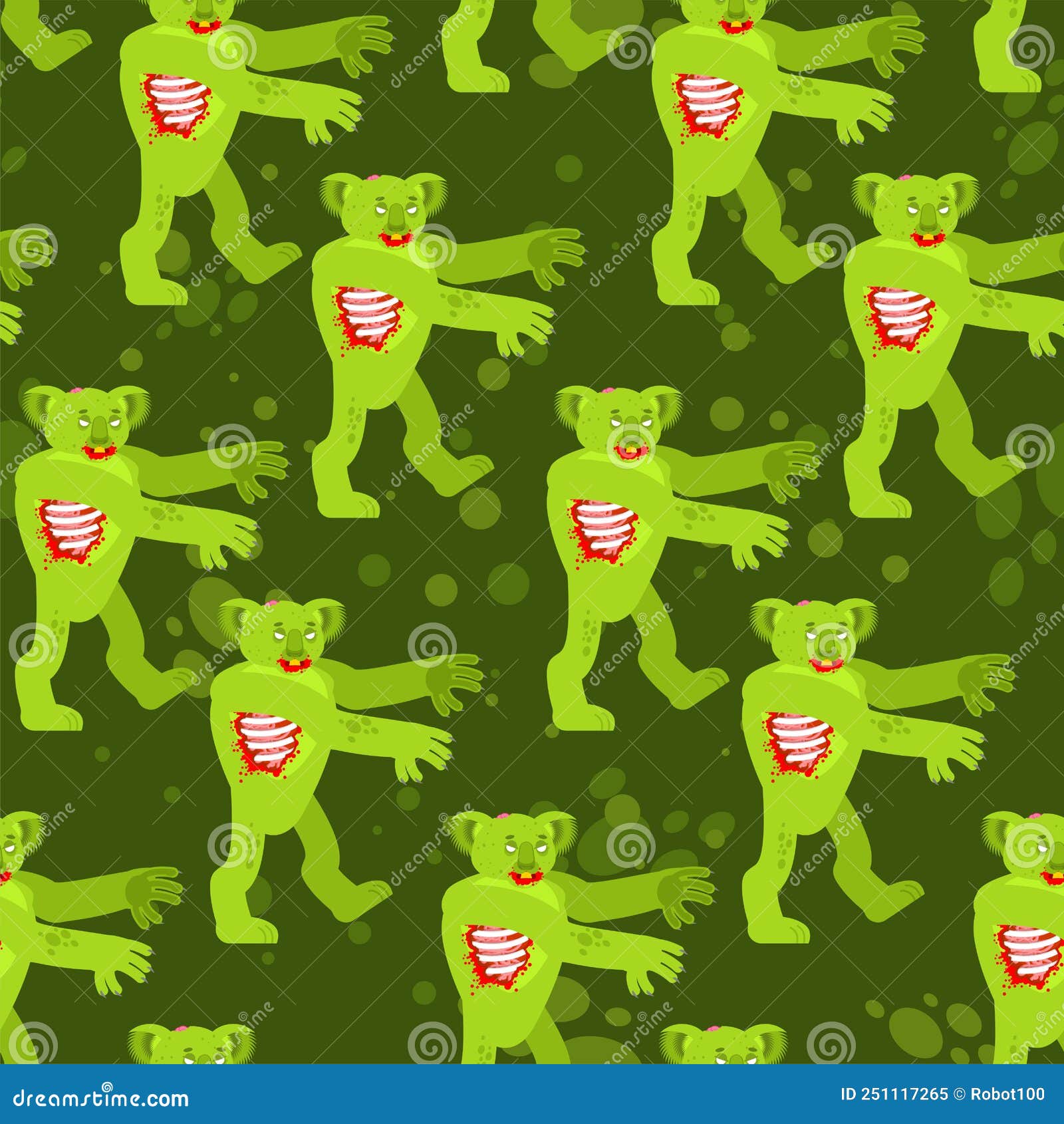 koala zombie pattern seamless. koala bear zombi background.  texture