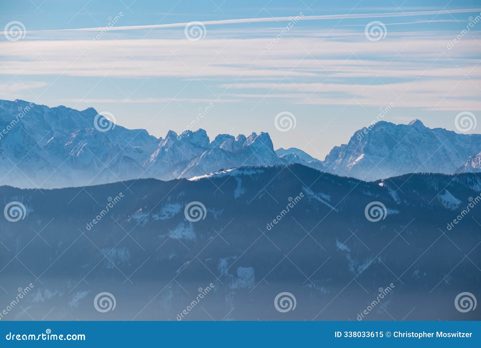 kobesnock - scenic view of snow capped mountain peak cima del lago in julian alps seen from kobesnock