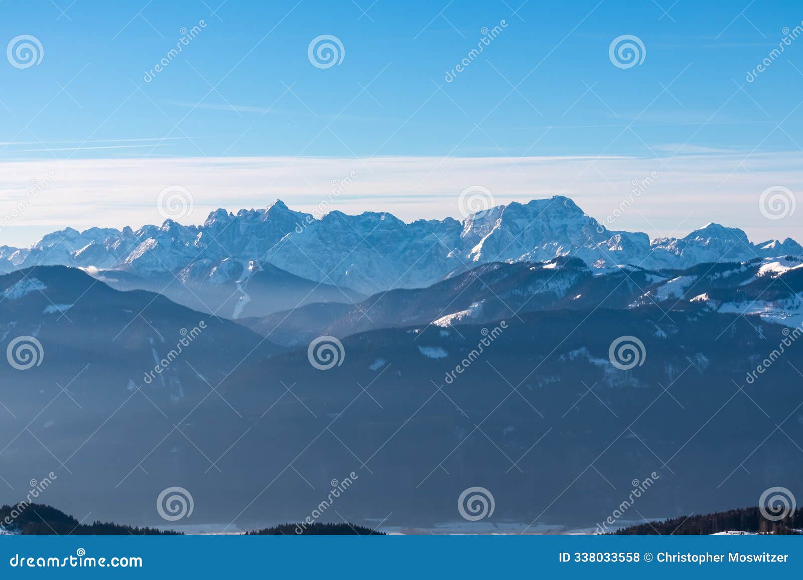 kobesnock - scenic view of snow capped mountain peak jof fuart (wischberg) in julian alps seen from kobesnock
