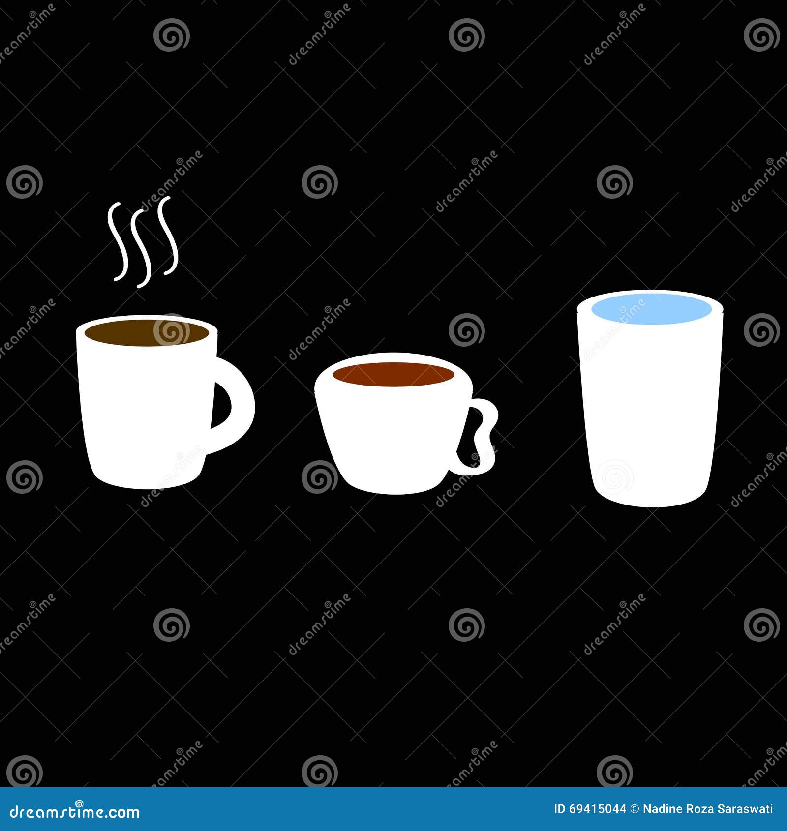 Koffie, Waterpictogram Illustratie - Illustration of glas, heet: