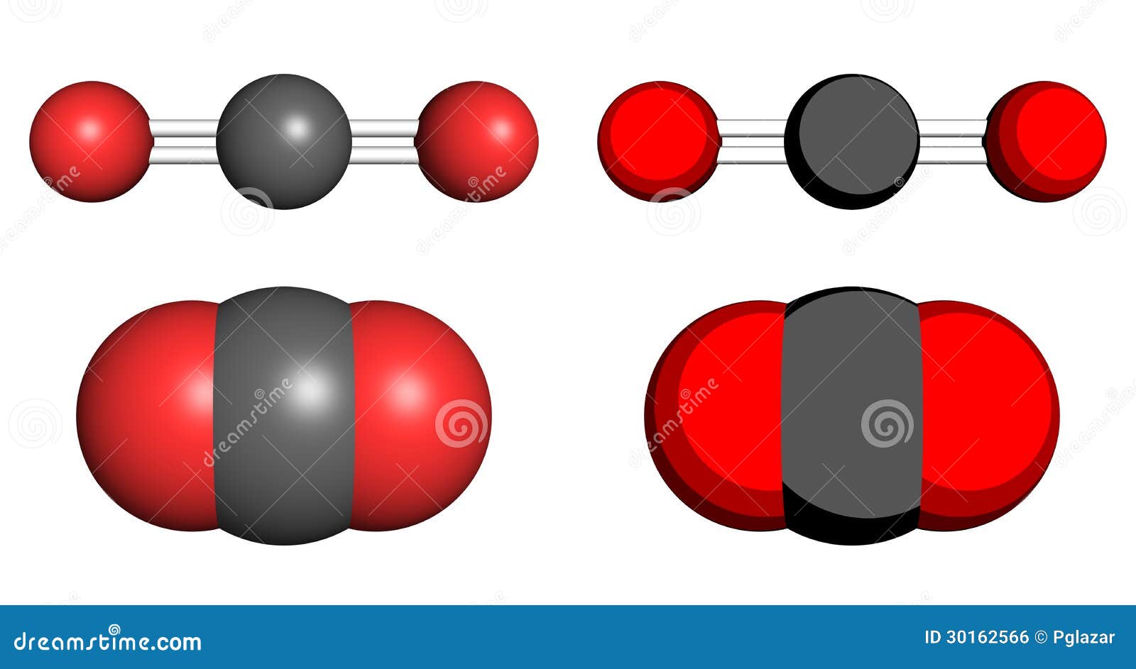 Kohlendioxydmolekül, -stock und -raum, die molekulare Modelle füllen.