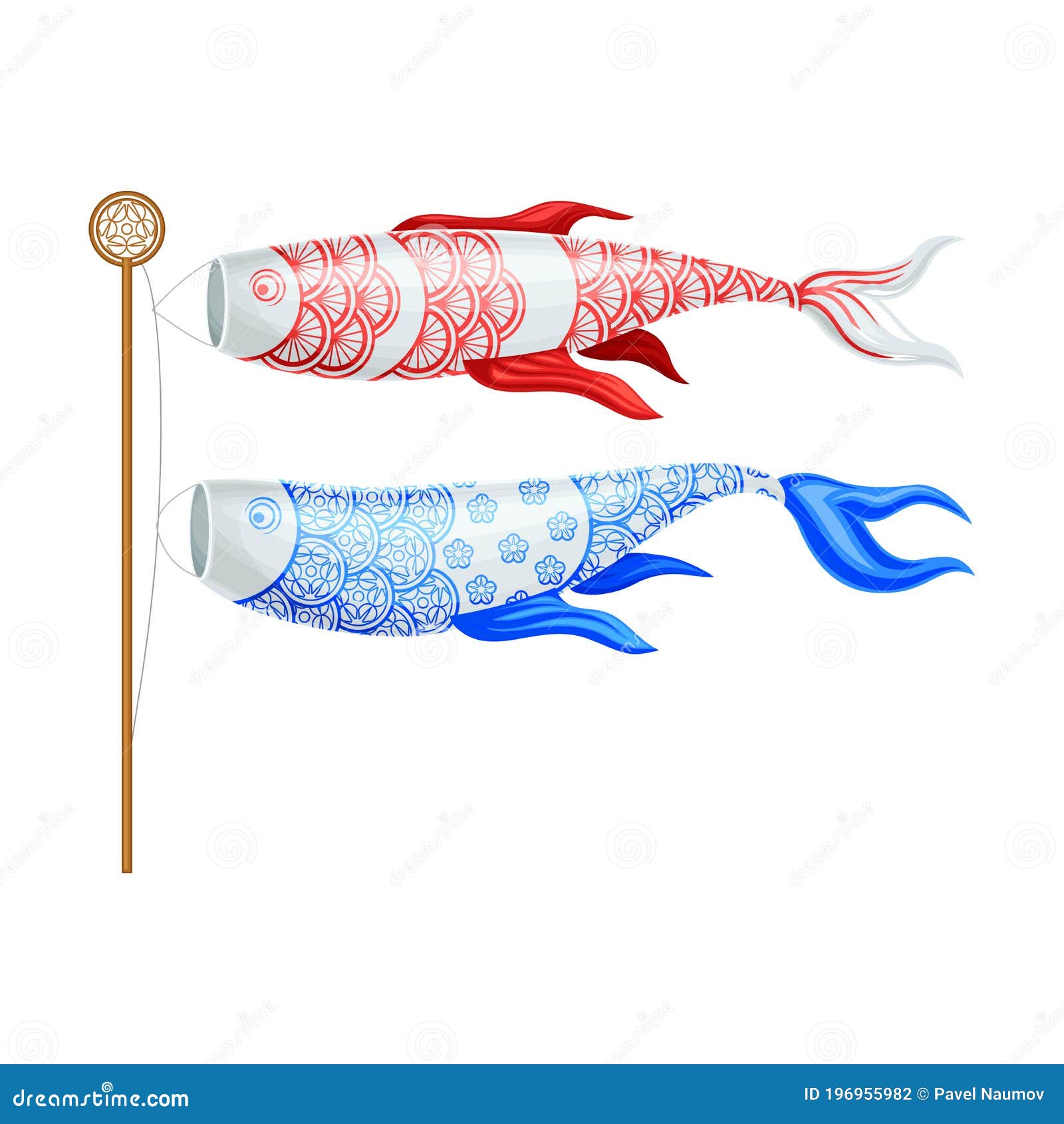 Koi Fish Flag As Decorative Festive Symbol Vector Illustration