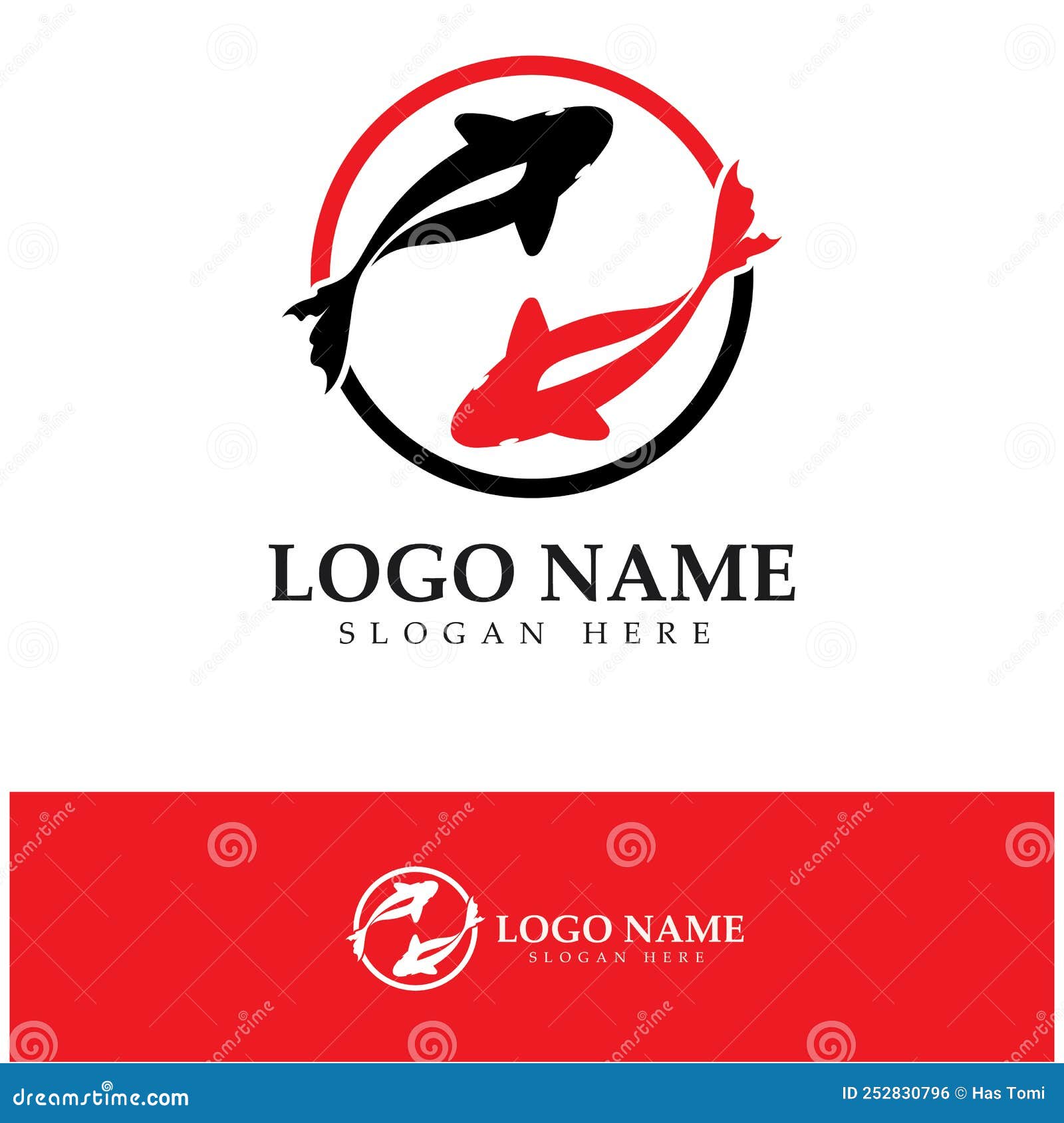 Koi Fish Logo Design Vector Template Stock Vector Illustration of