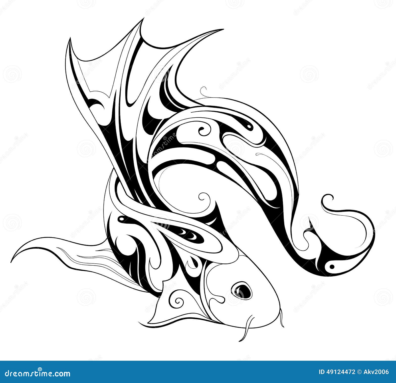 Koi Carp Fish Coloring Book For Adults Vector Illustration Antistress  Coloring For Adult Tattoo Stencil Black And White Lines Lace Pattern  Royalty Free SVG Cliparts Vectors And Stock Illustration Image 64821750