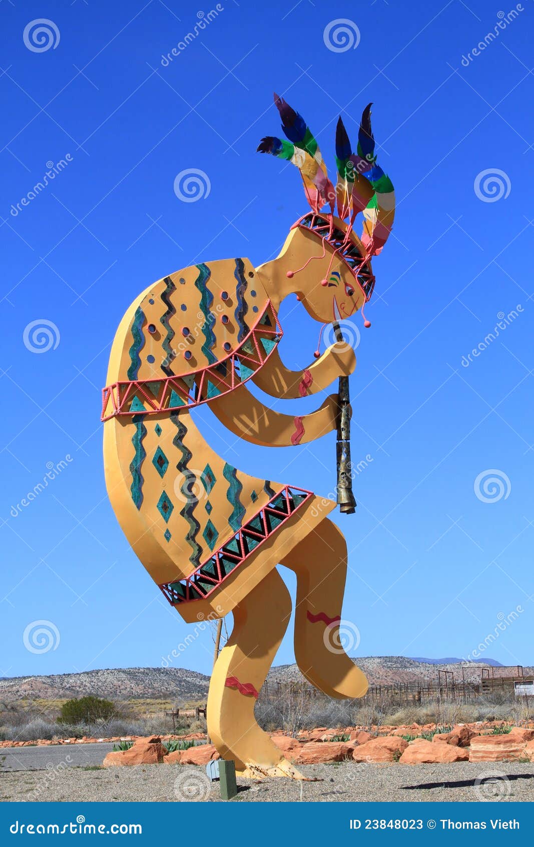 Arizona, Cottonwood Tourism Roadside Kokopelli Stock Image Image
