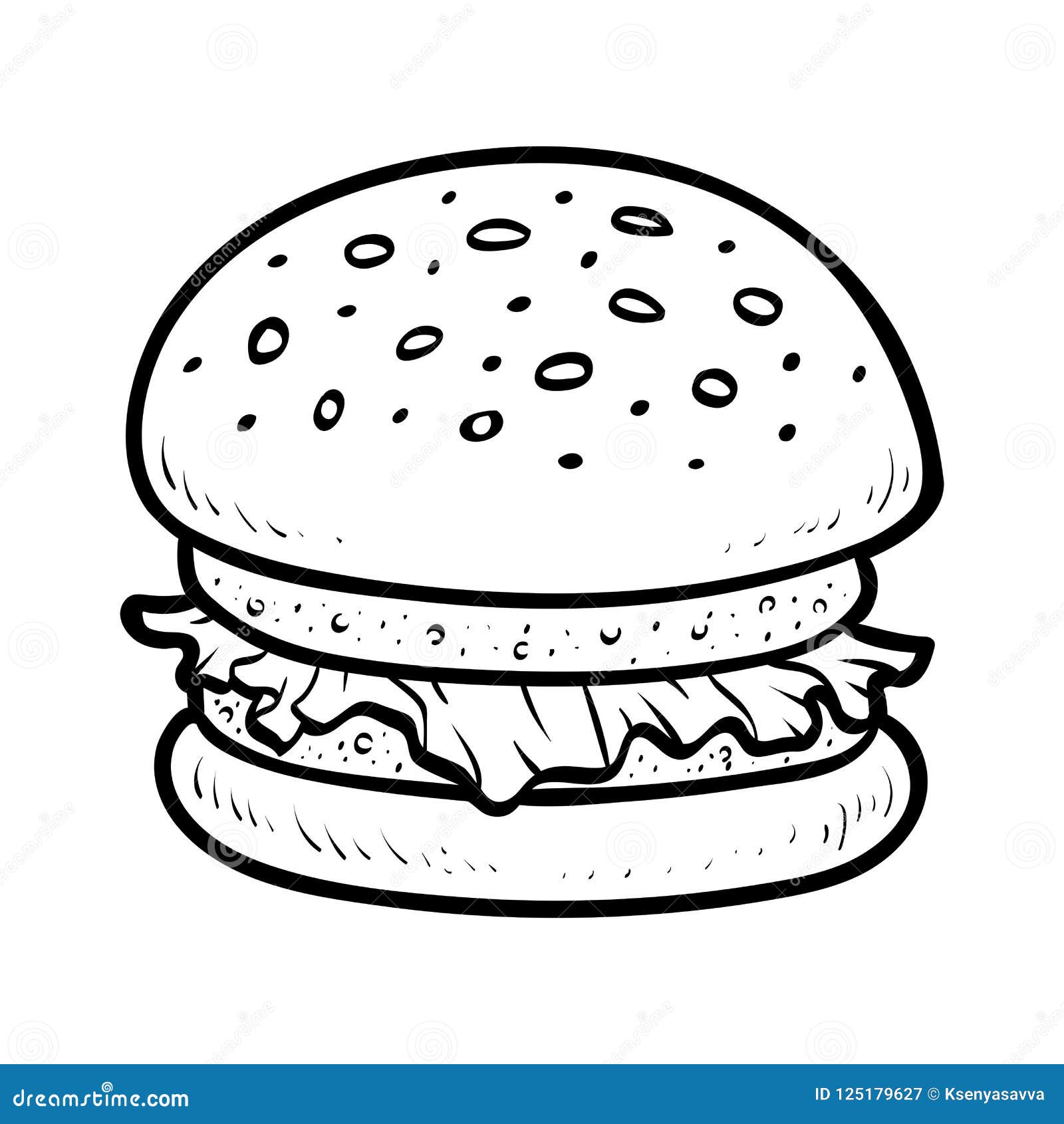 Kolorystyki Ksiazka Hamburger Ilustracja Wektor Ilustracja