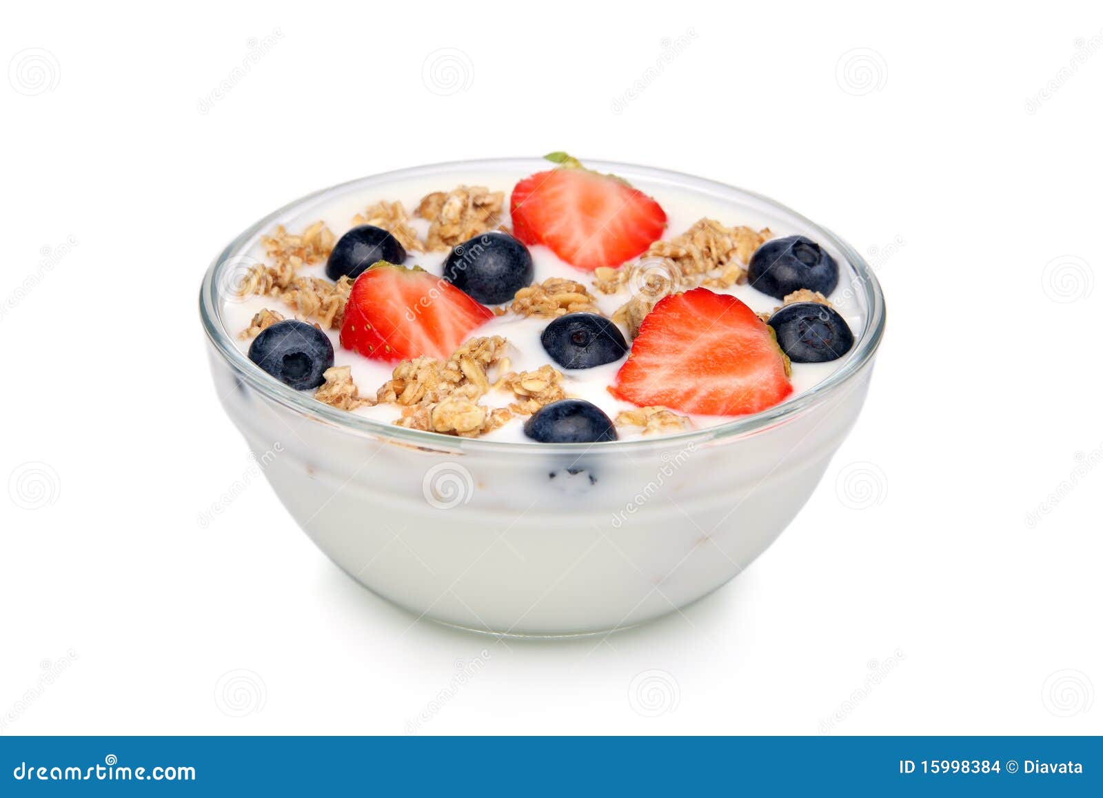 Kom Yoghurt, Met Muesli En Fruit Stock Foto Image of fruit, aardbeien
