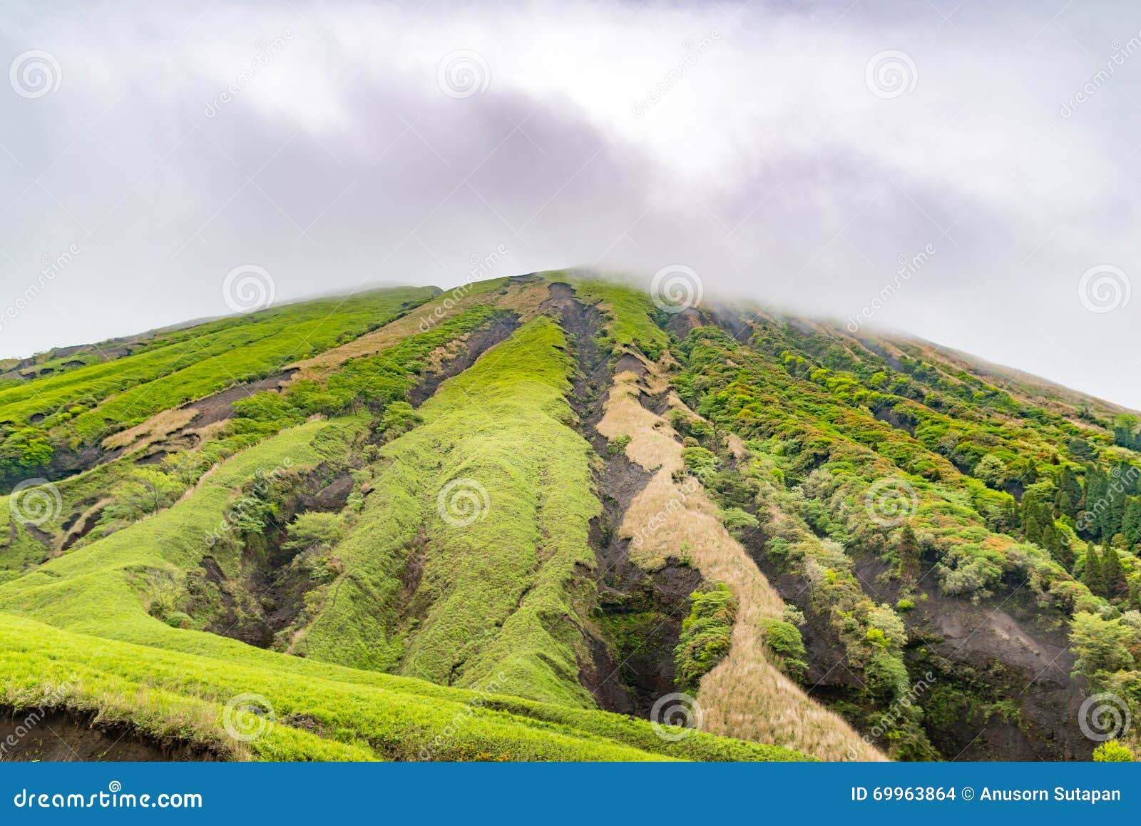 Komezuka Volcanic Cone In Mt Aso Area Stock Photo Image Of Landscape Cone Komezuka Volcanic Cone In Mt Aso Area Stock Photo Image Of Landscape Cone