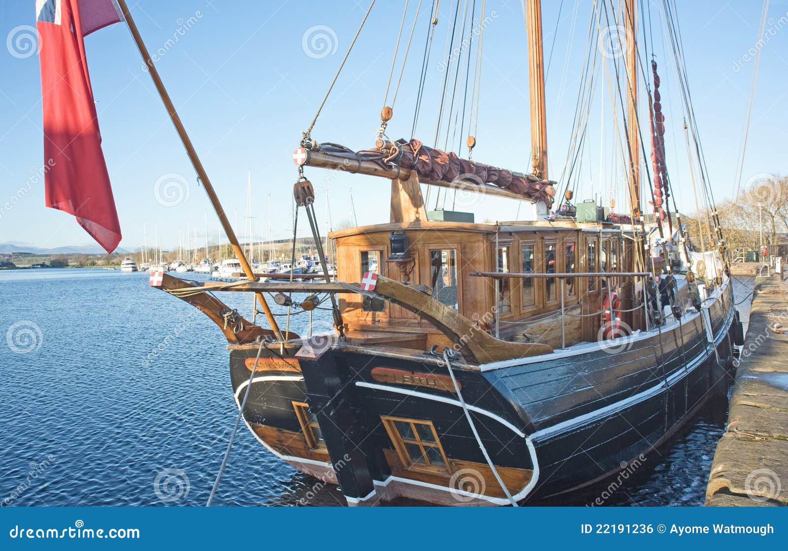 Kommandren A Two Masted Sailing Ship. Editorial Photo 