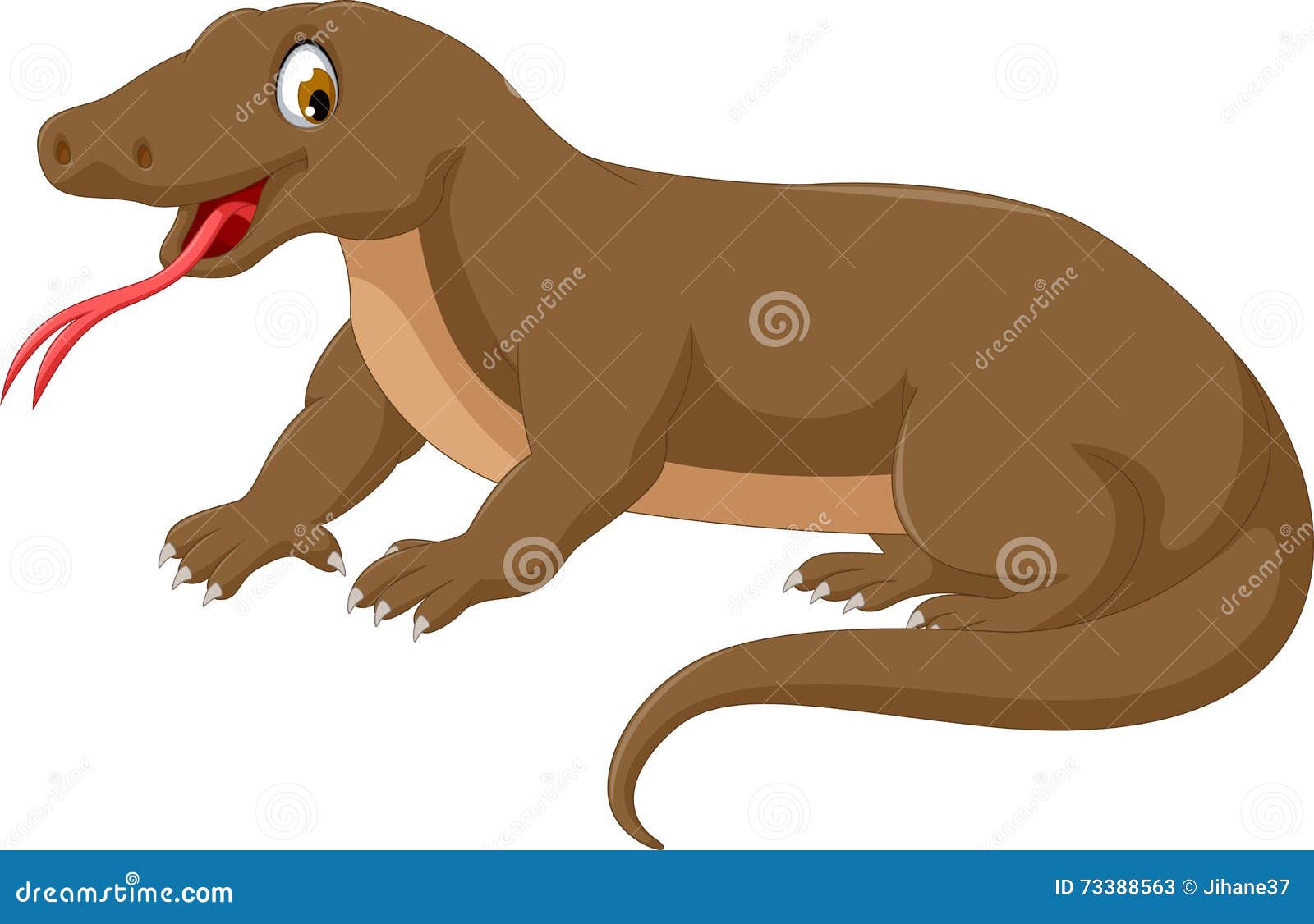 Komodo Cartoon For You Design Stock Illustration 