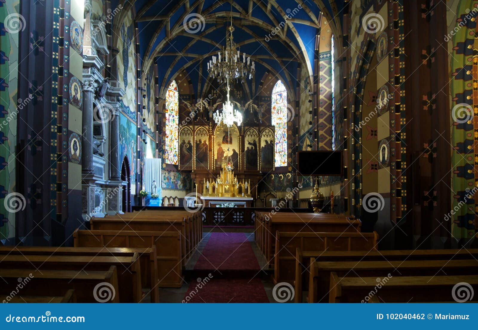 poland: konin, parish church, altar