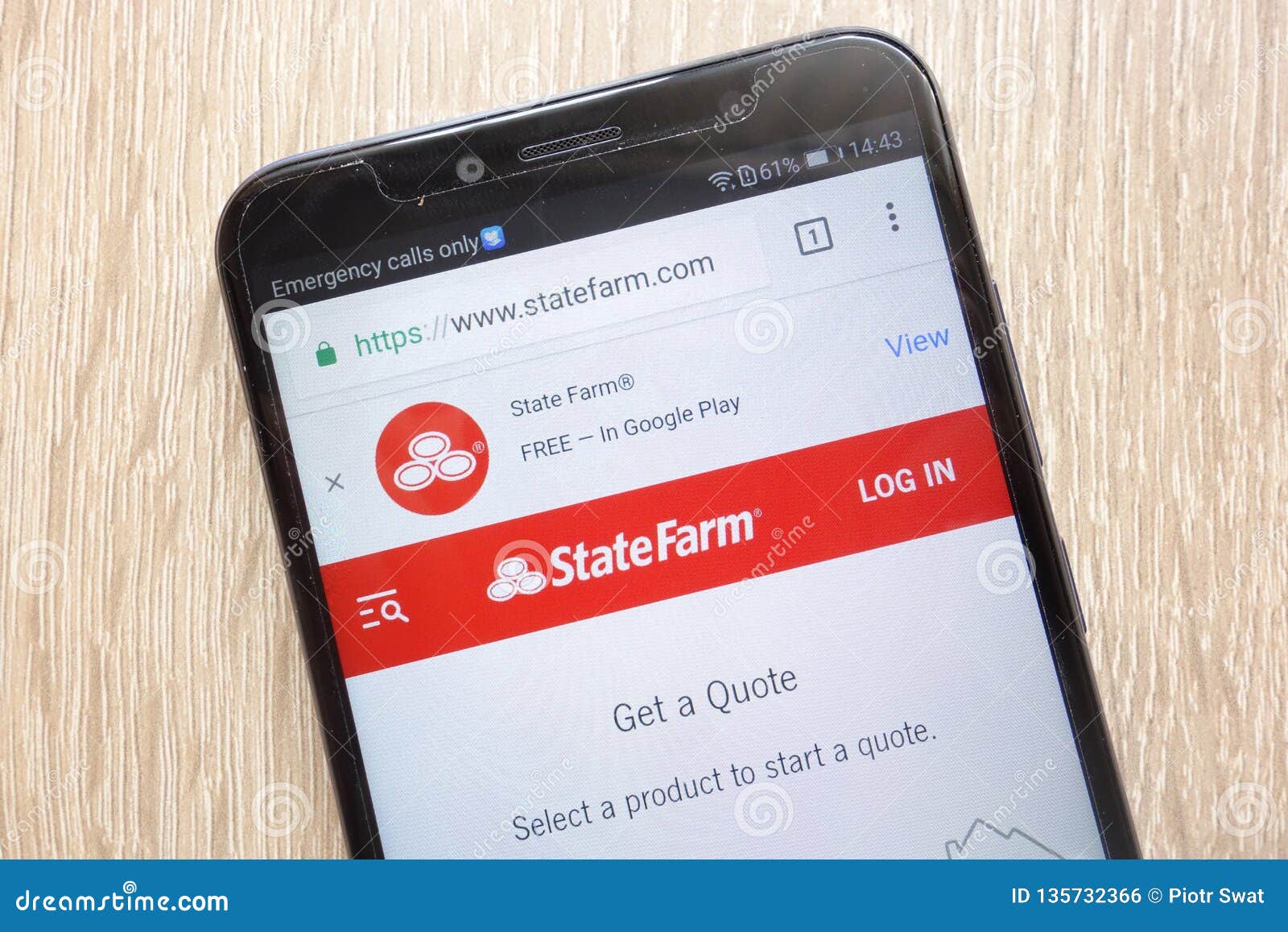 State Farm Insurance Cos. Website Displayed on a Modern Smartphone