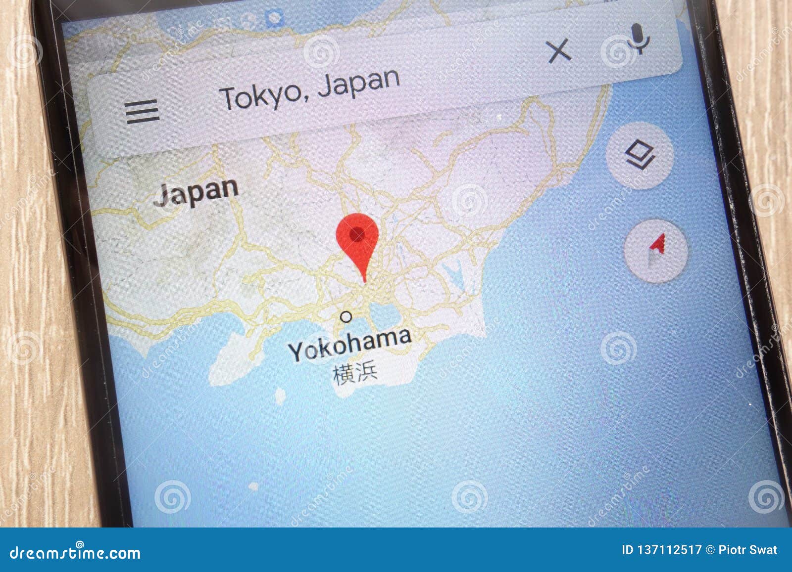 Tokyo Location on Google Maps Displayed on a Modern Smartphone
