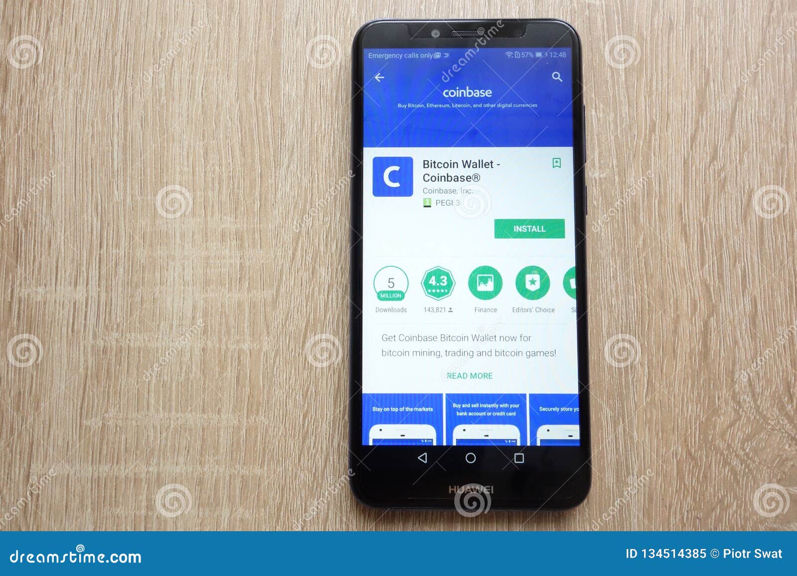 Coinbase Bitcoin Wallet App On Google Play Store Website Displayed On Huawei Y6 2018 Smartphone Editorial Image Image Of Internet Mining 134514385