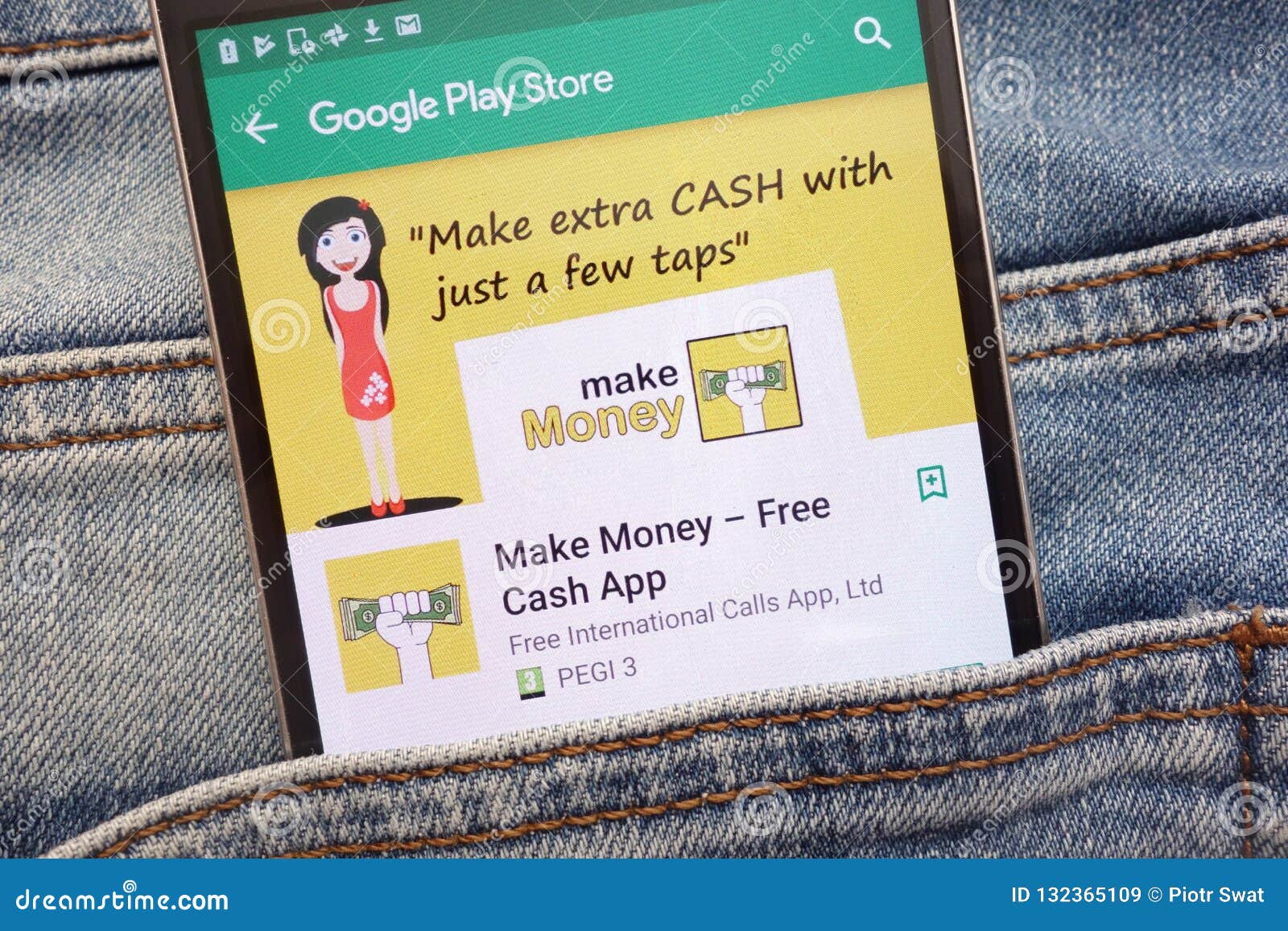 Make Money Free Cash App On Google Play Store Website Displayed On Smartphone Hidden In Jeans Pocket Editorial Stock Image Image Of Calls Online 132365109