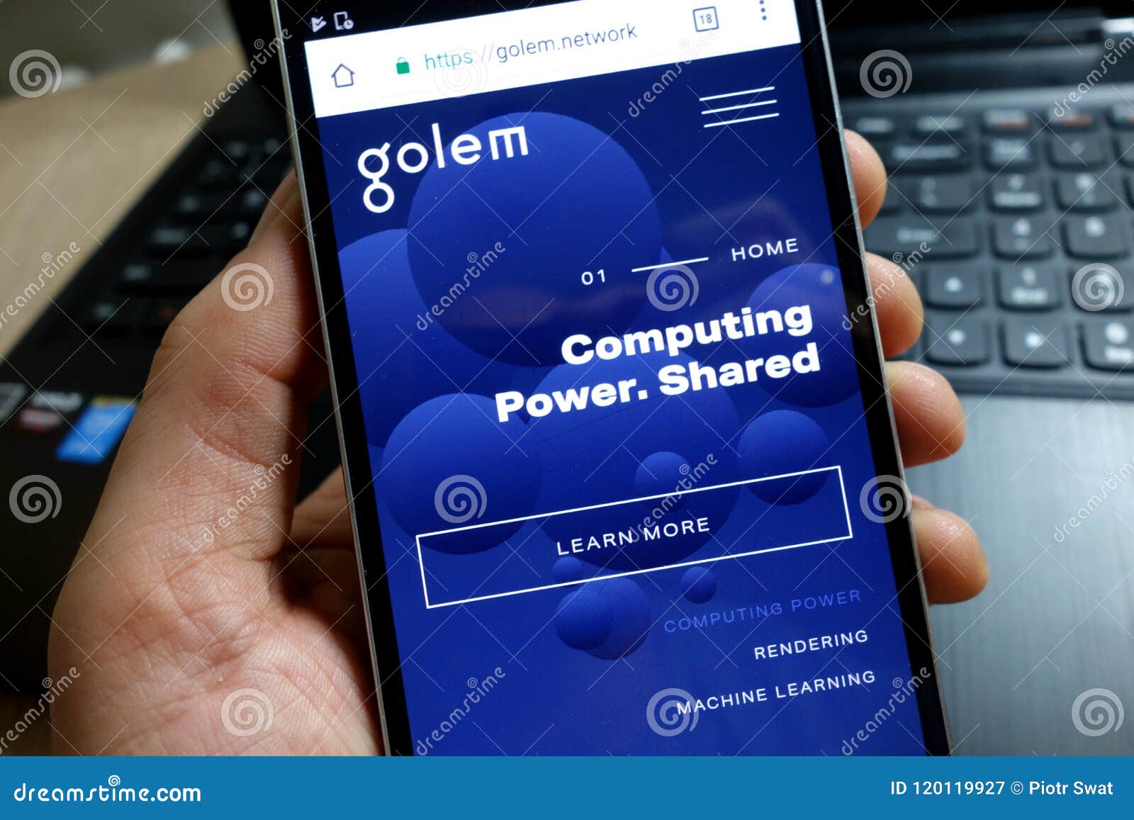 Smartphone With Golem Crypto Currency Homepage Golem ...