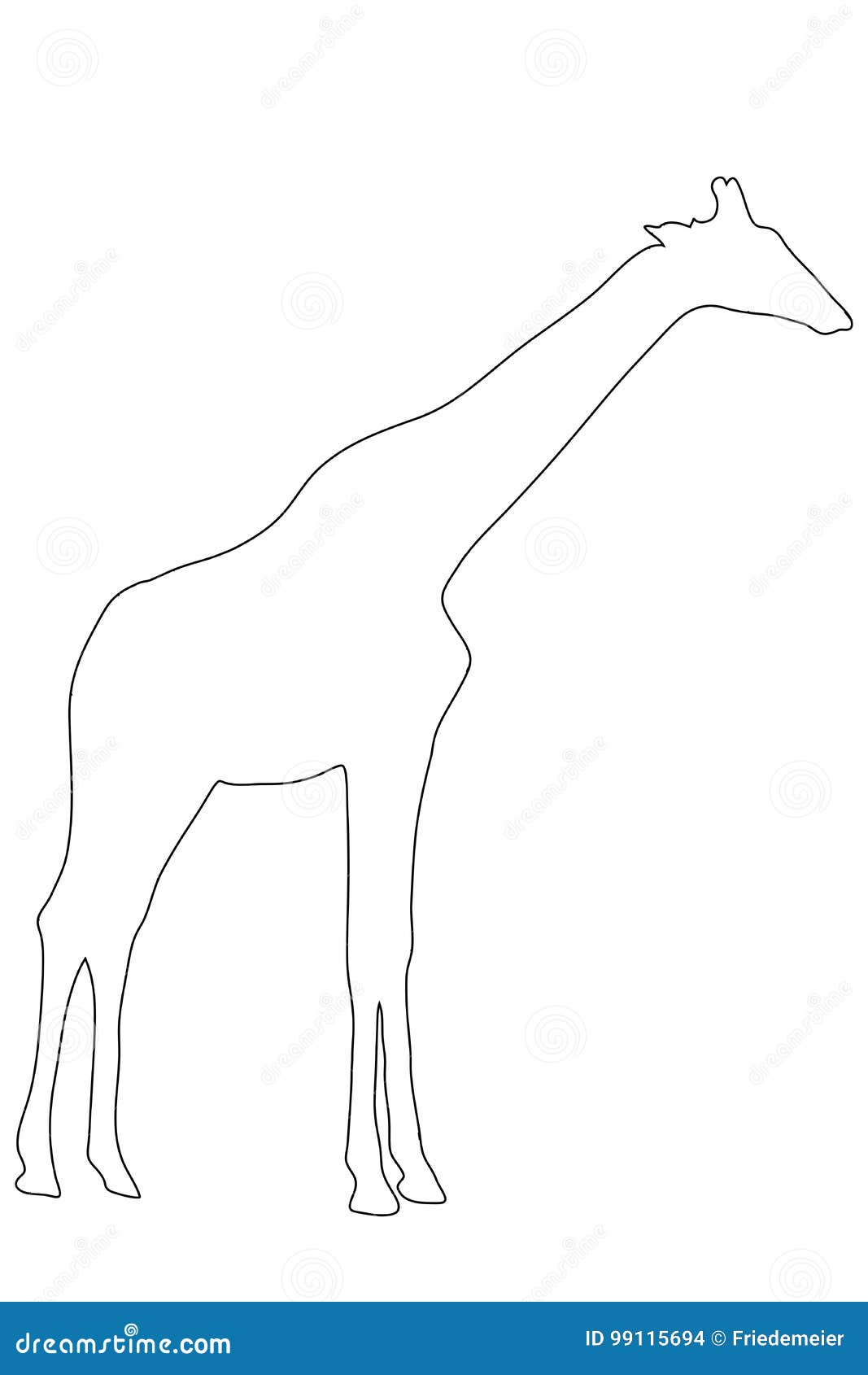 Kontur afrykańska żyrafa ilustracja wektor. Ilustracja złożonej z ...