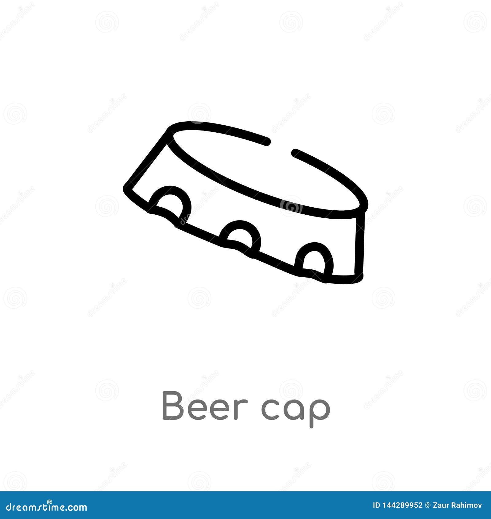 outline beer cap vector icon. isolated black simple line element illustration from miscellaneous concept. editable vector stroke beer cap icon on white background