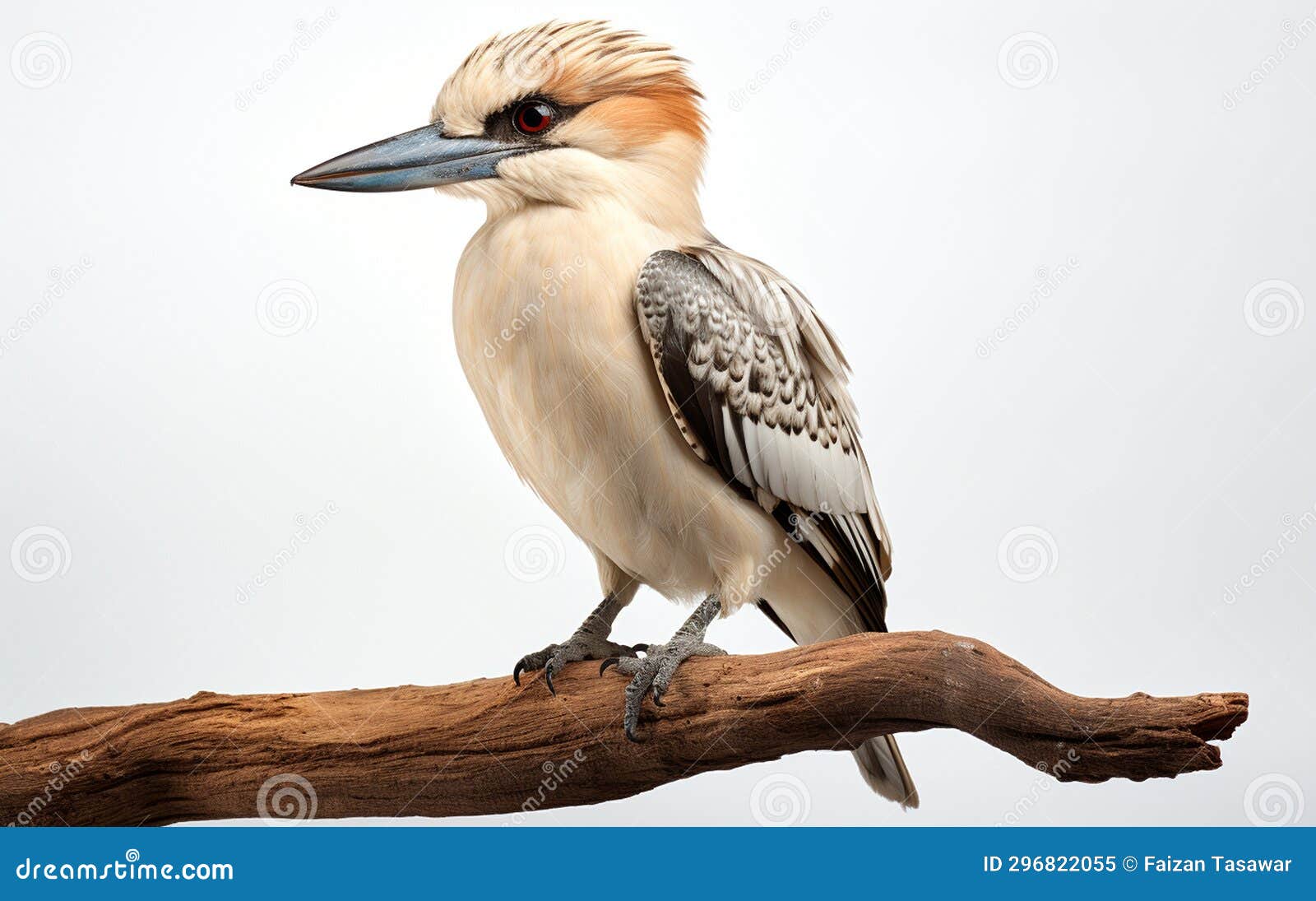 Kookaburra on a White Background -Generative Ai Stock Illustration