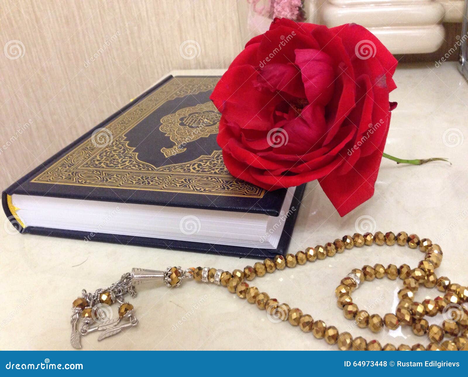 Koran stock photo. Image of beautifful, islam, rose, religion 64973448