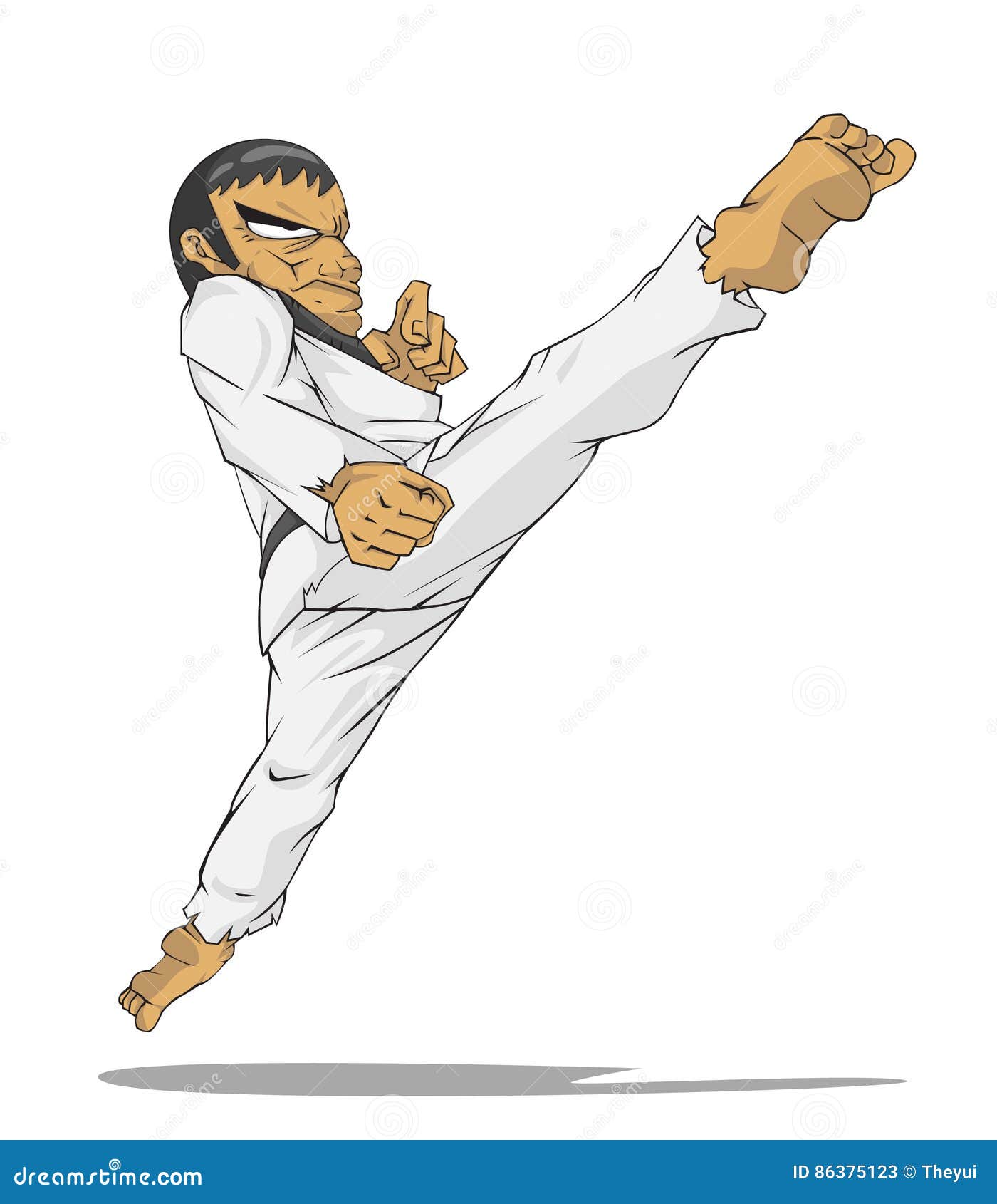 Korea Taekwondo Master. Martial Art Stock Vector Illustration of kick