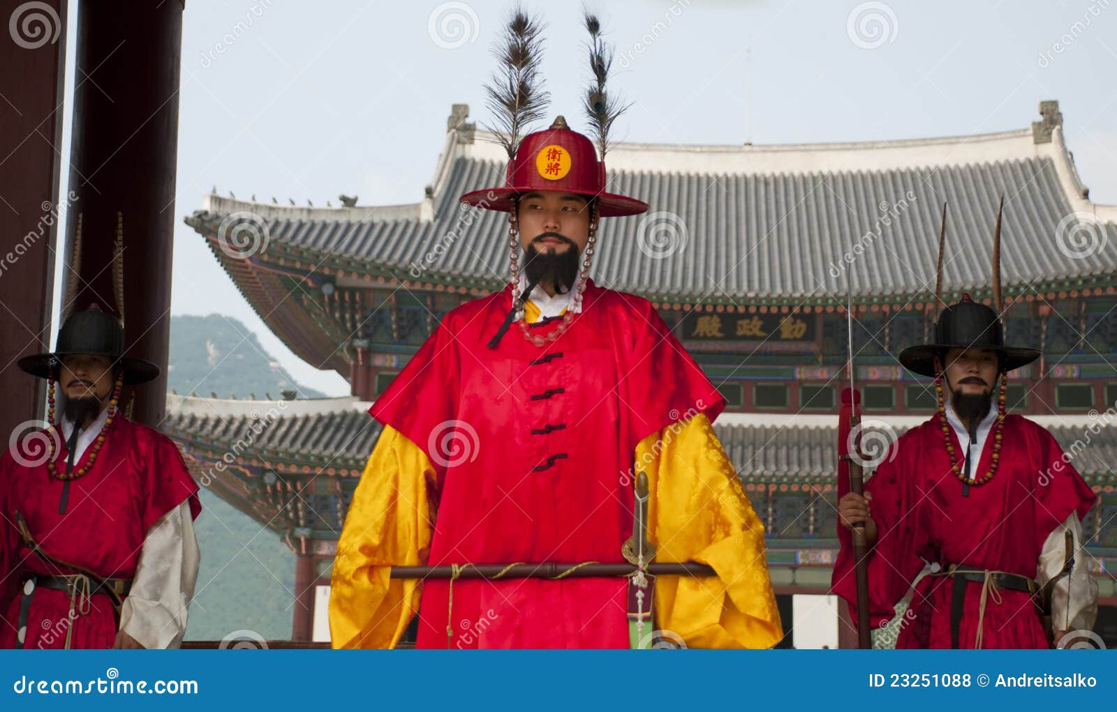Korean Ancient Warrior at the Main Gate Stock Photo Image of china
