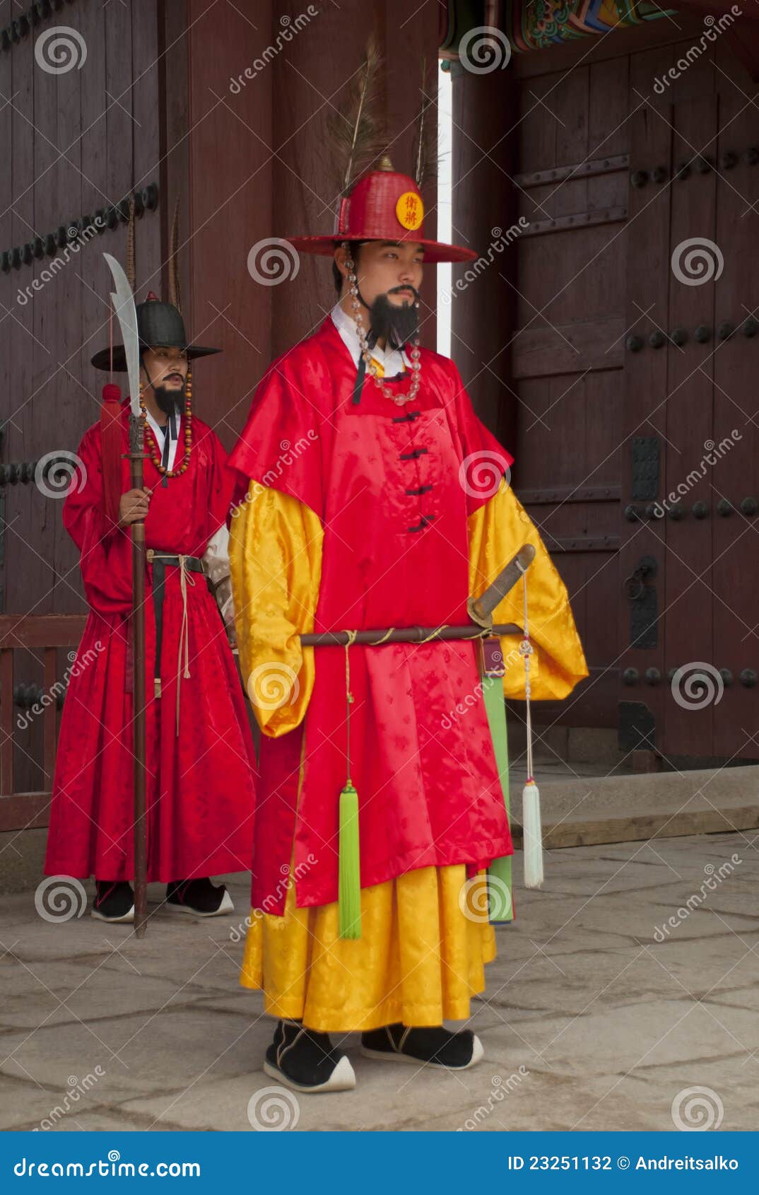 Korean Ancient Warrior at the Main Gate Stock Photo Image of church