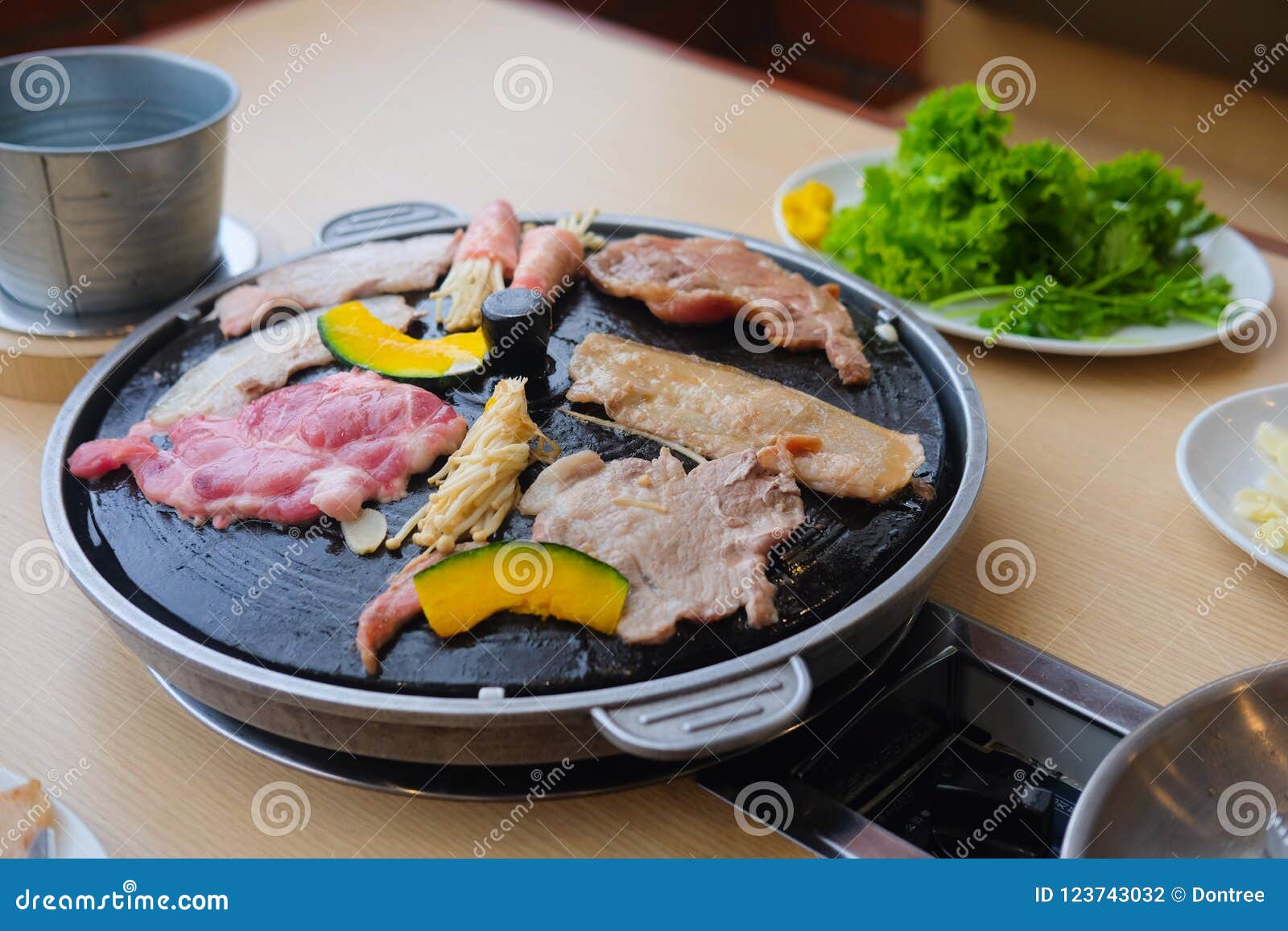 Korean Barbeque with Grill Table Stock Photo Image of meat, oriental