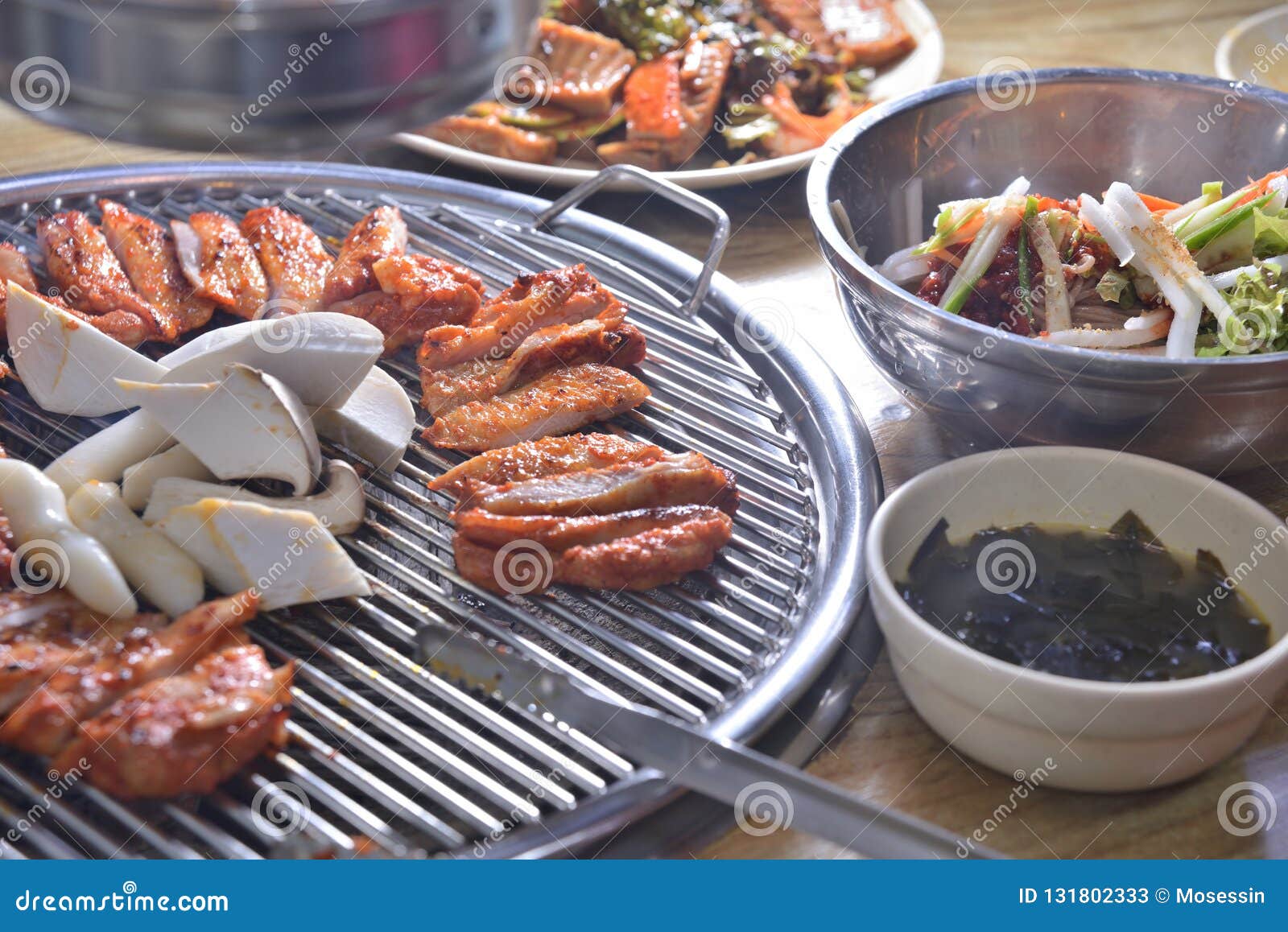 Korean BBQ Mushroom Chicken Slice Royalty-Free Stock Photo