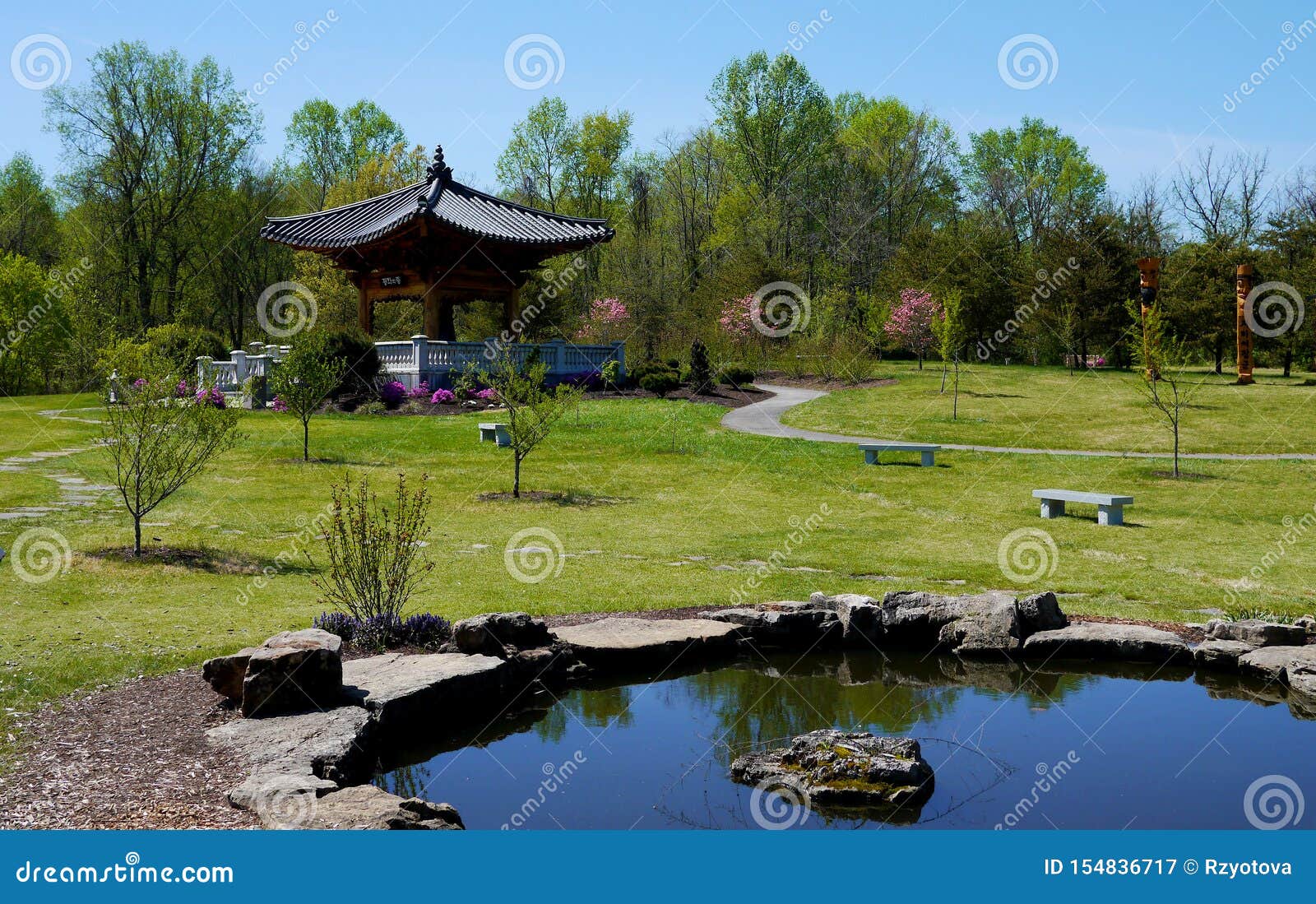 Korean Bell Garden Meadowlark Botanical Gardens Stock Image