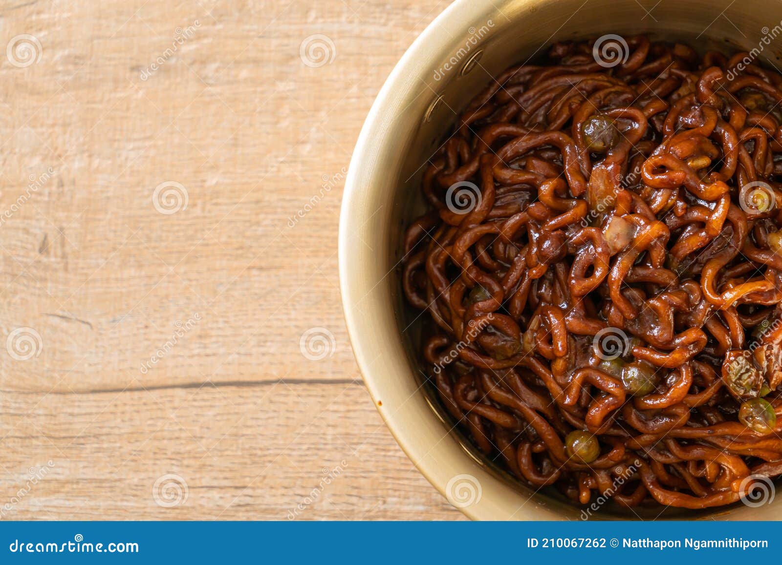 korean black spaghetti or instant noodle with roasted chajung sauce