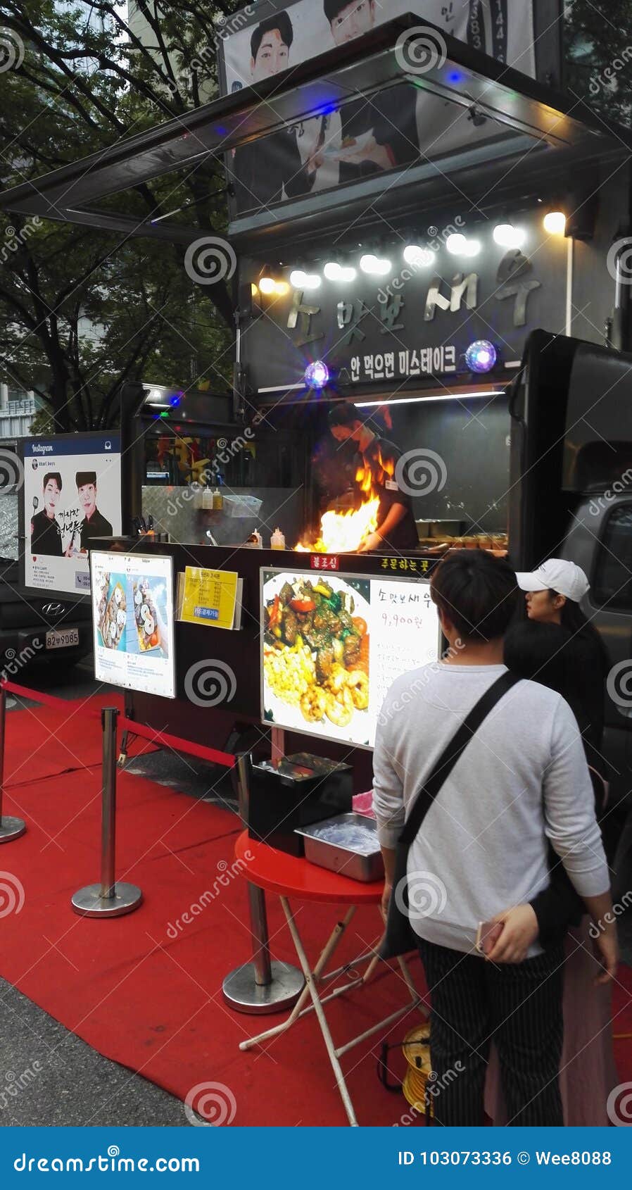 Korean Chef Preparing Food on Food Truck Editorial Photo - Image of
