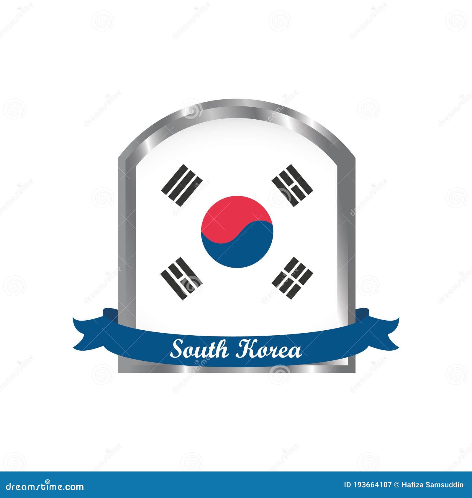 Korean Flag Label. Vector Illustration Decorative Design Stock Vector Illustration of badge