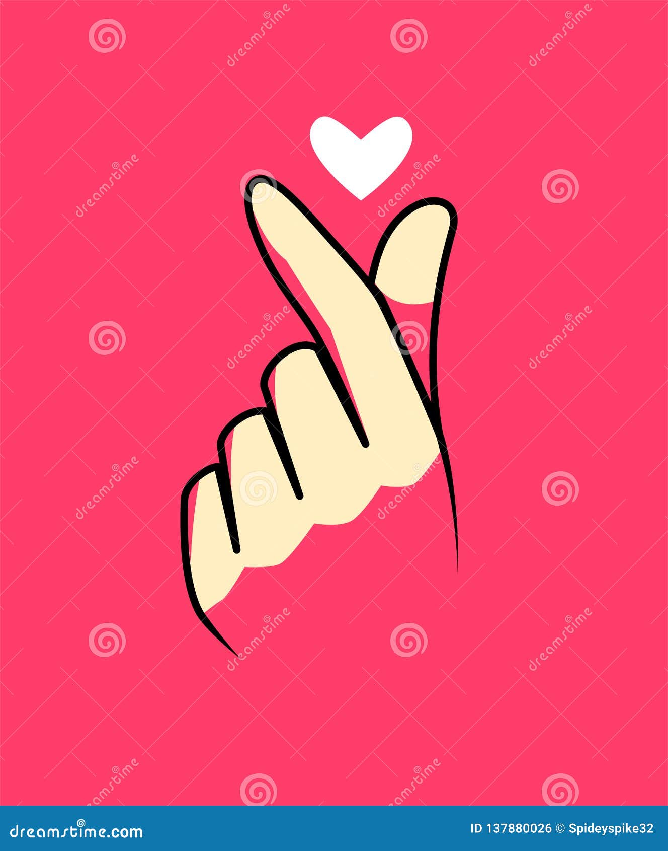 Korean Hand S Gesture To Say I Love You Stock Illustration Illustration Of Korea Korean