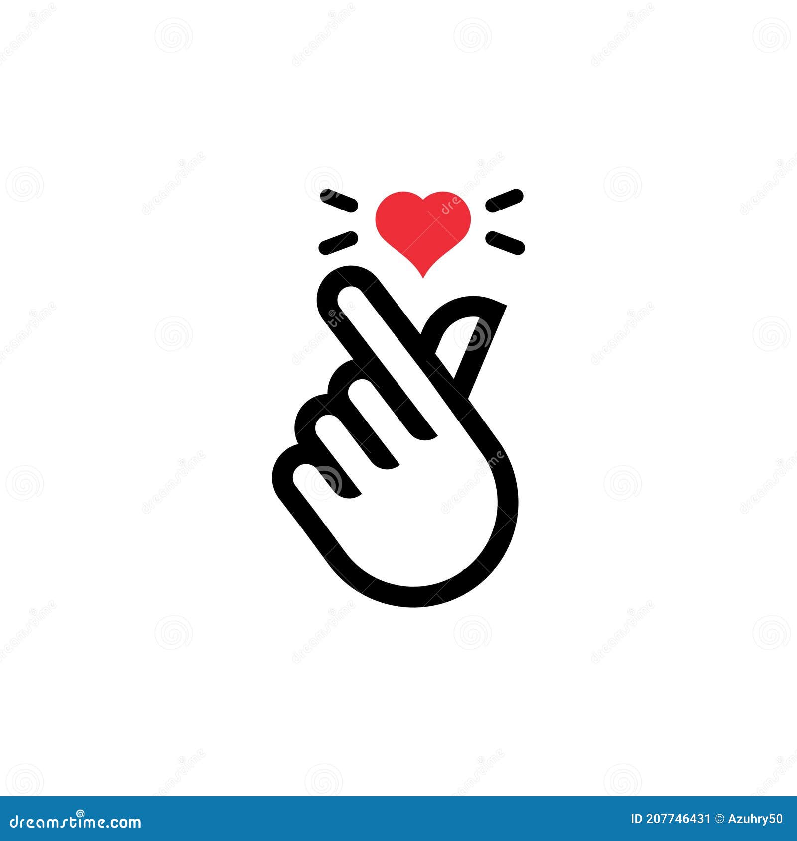 Korean Heart Finger I Love You Sign Icon Vector Illustration, I Heart ...