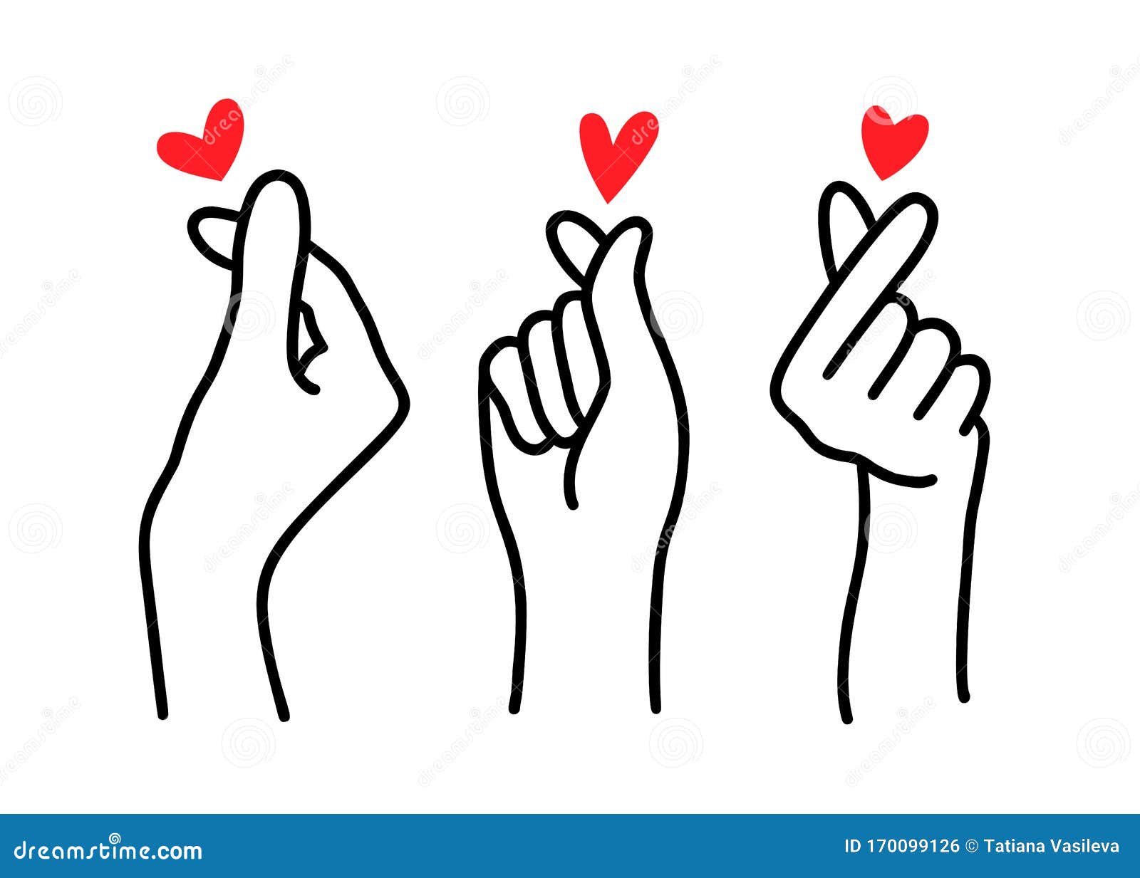 korean heart sign. finger love . happy valentines day. i love you hand gesture.  