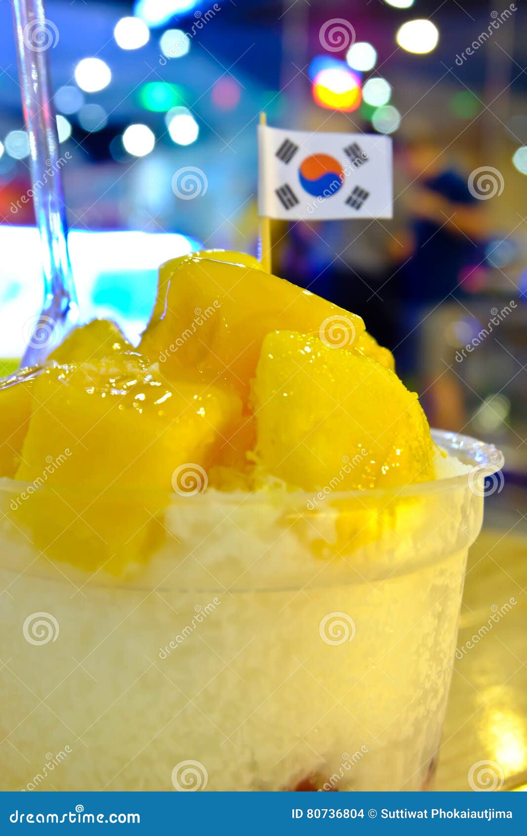 Korean Mango Bingsu Milk Ice Cream RoyaltyFree Stock Photography 76482335