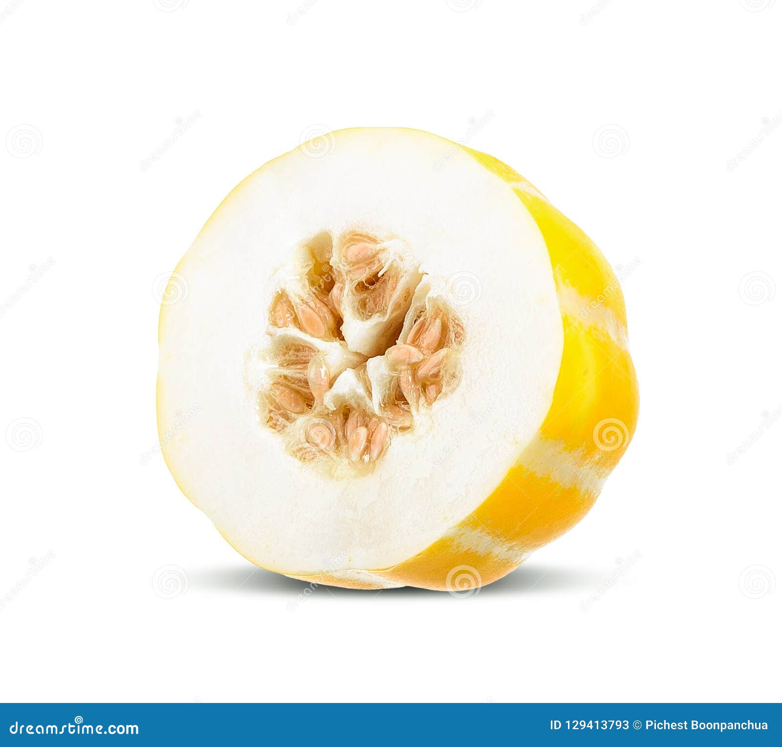 Korean Melon Isolated on the White Background Stock Image Image of