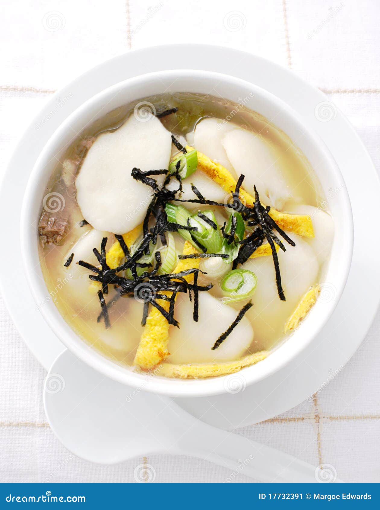 Korean New Year s soup stock image. Image of soup, fried 17732391