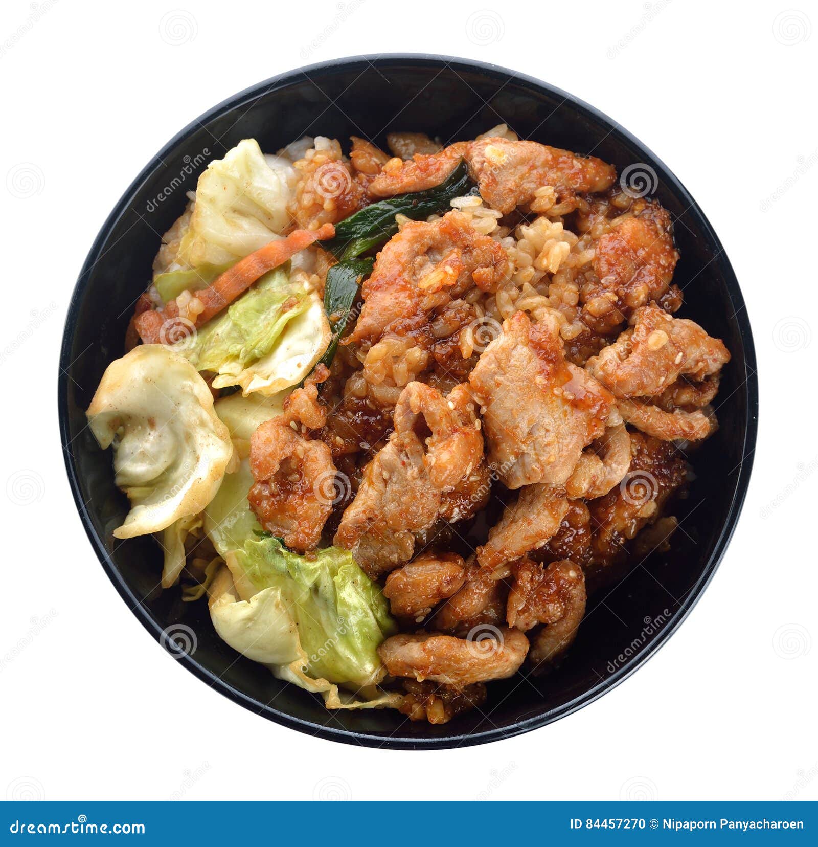 Korean Pork Fried and Rice Vegetable Stock Photo Image of healthy