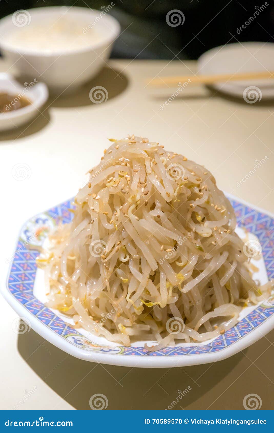 Korean Salad bean sprouts stock photo. Image of plate 70589570