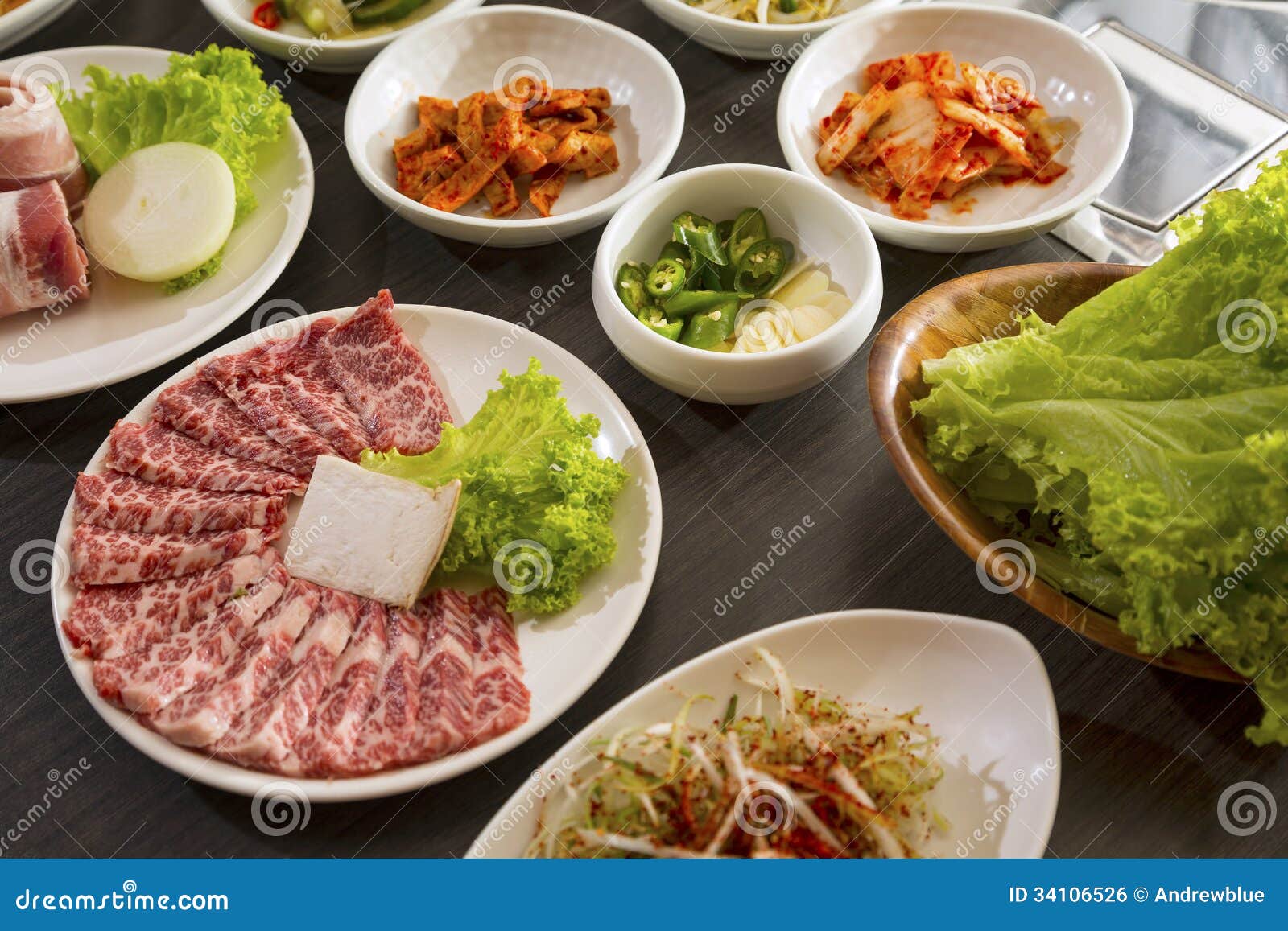 Korean side dishes stock photo. Image of asian, meal 34106526