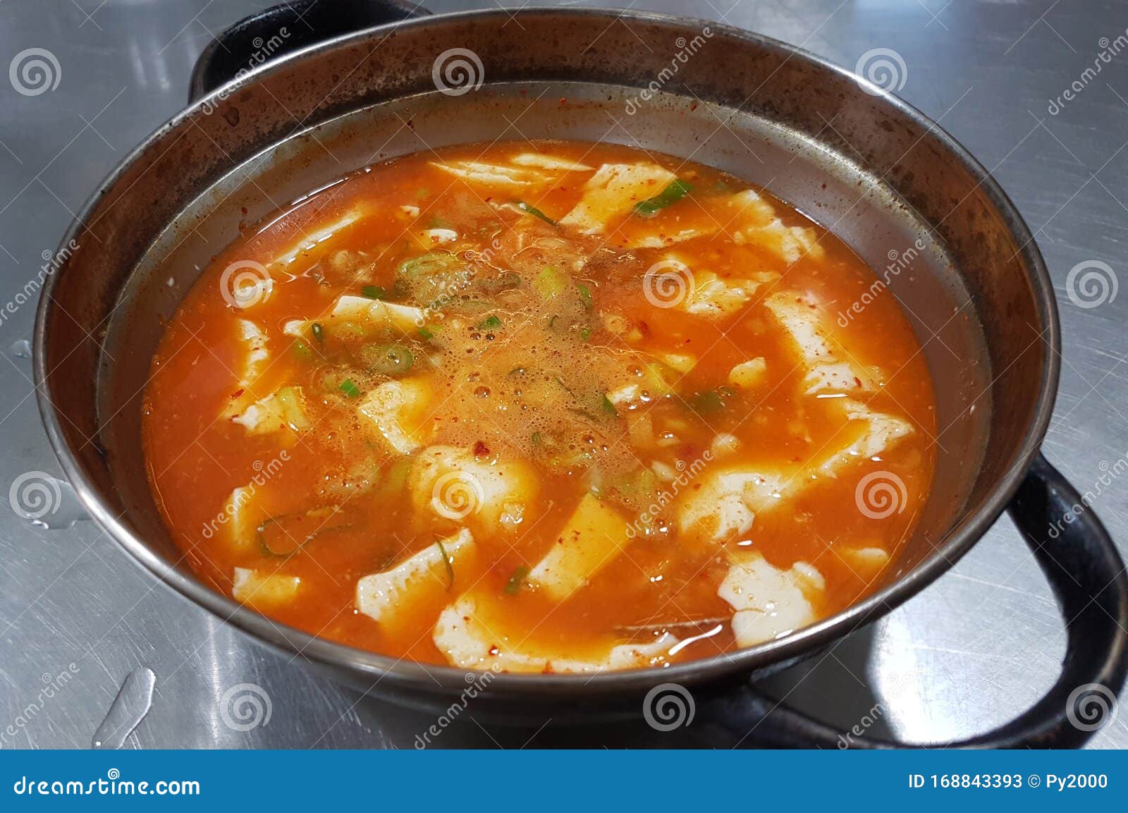 Korean Soft Tofu Soup stock image. Image of jjigae, dinner - 168843393